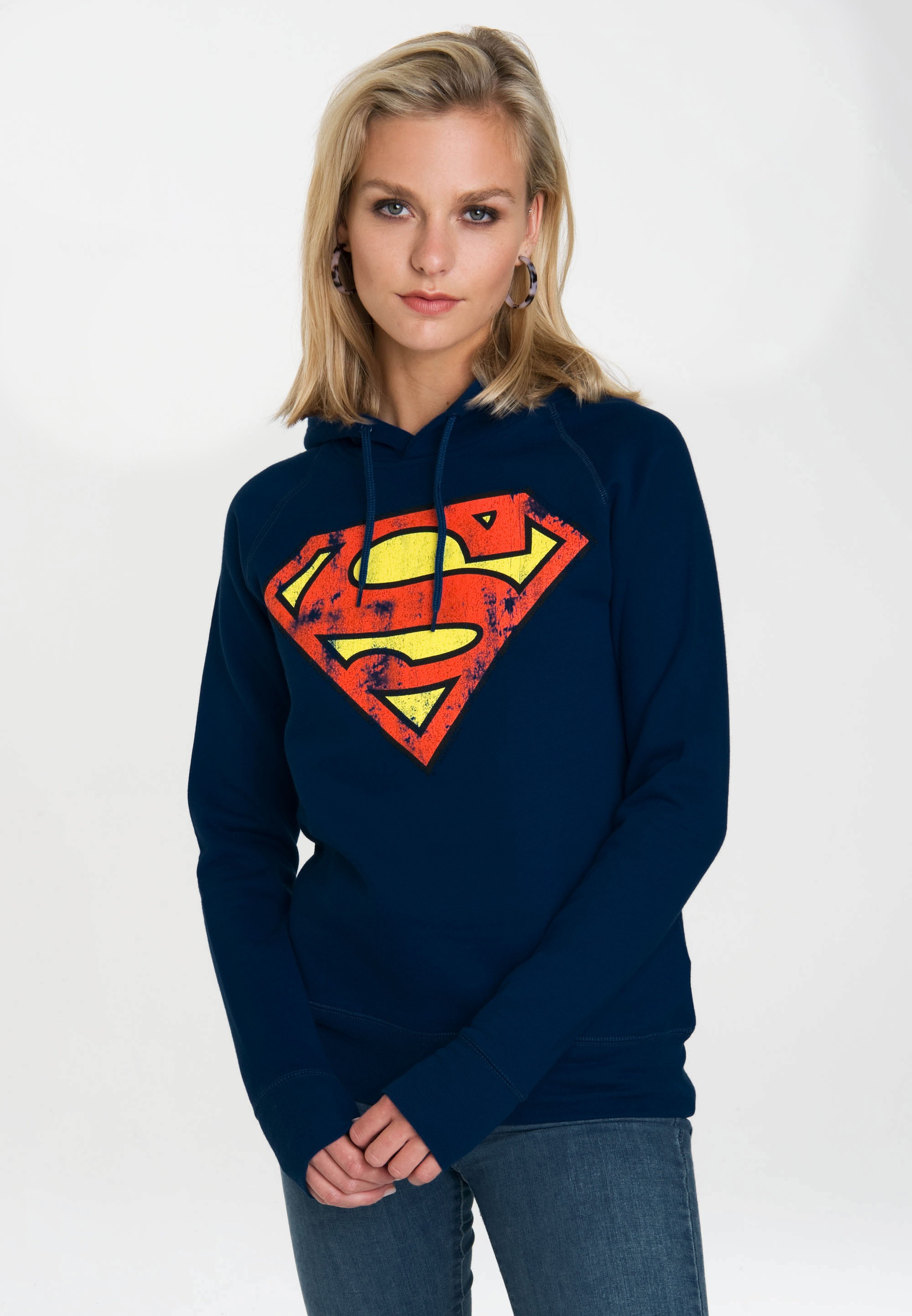 LOGOSHIRT Kapuzensweatshirt "DC - Superman Logo", mit Superhelden-Print