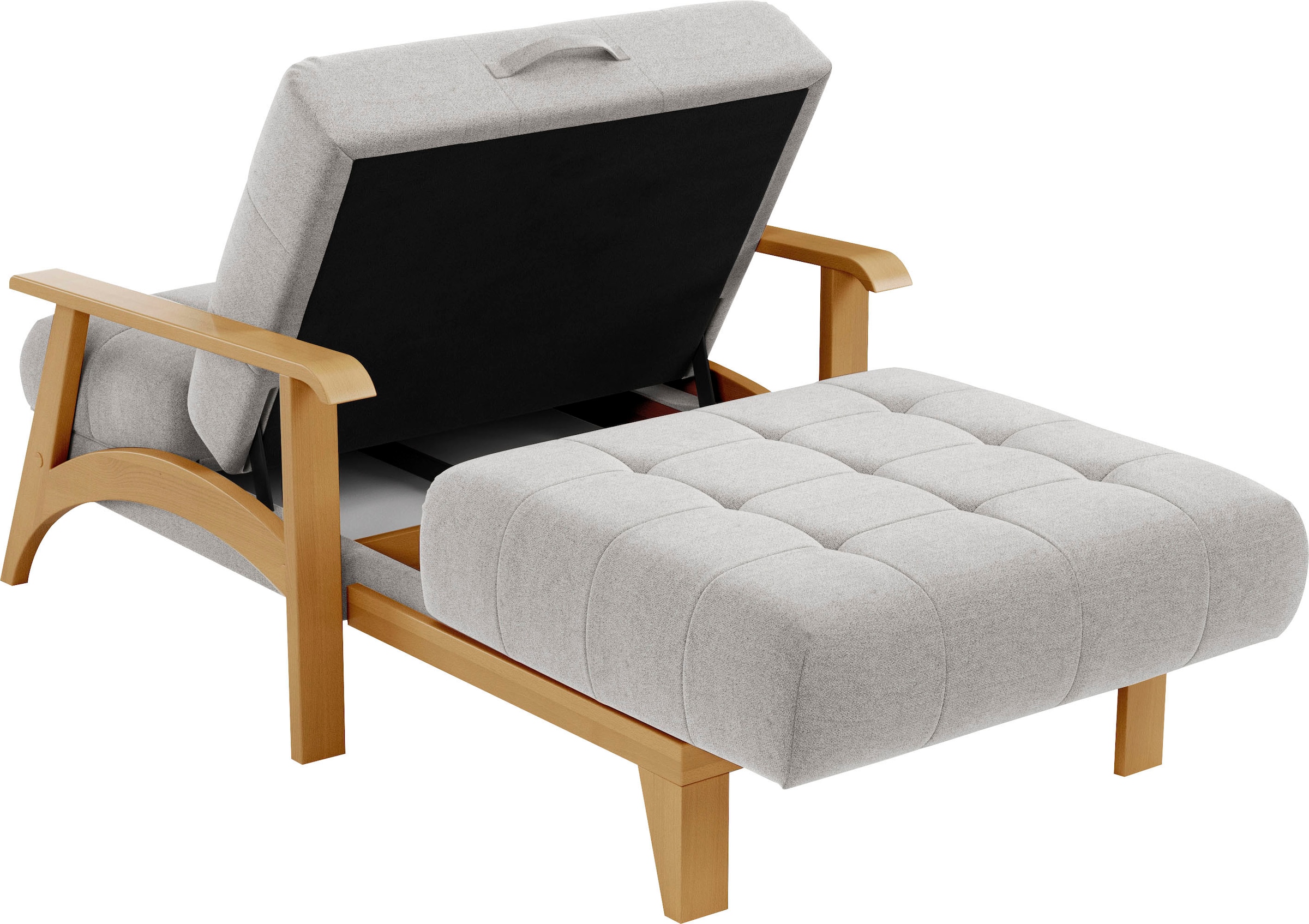 sit&more Recamiere »Billund«, Armlehnen aus eichefarbigem Buchenholz, verschiedene Bezüge und Farben