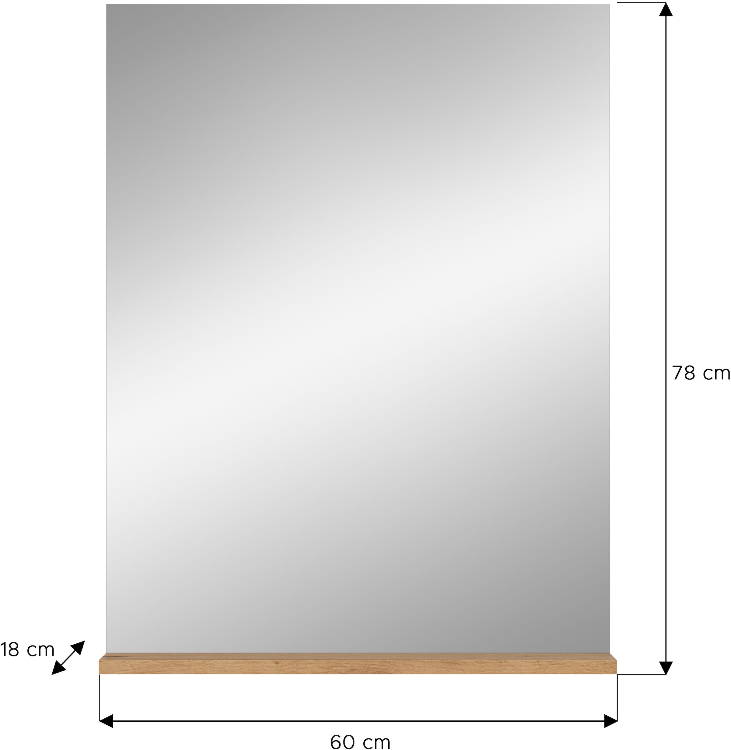 INOSIGN Badspiegel »Siena, Breite 60cm, 1 Ablageboden, hochwertiges Spiegelglas«, in verschiedenen Farben erhältlich, Badmöbel, Spiegel, Badezimmer