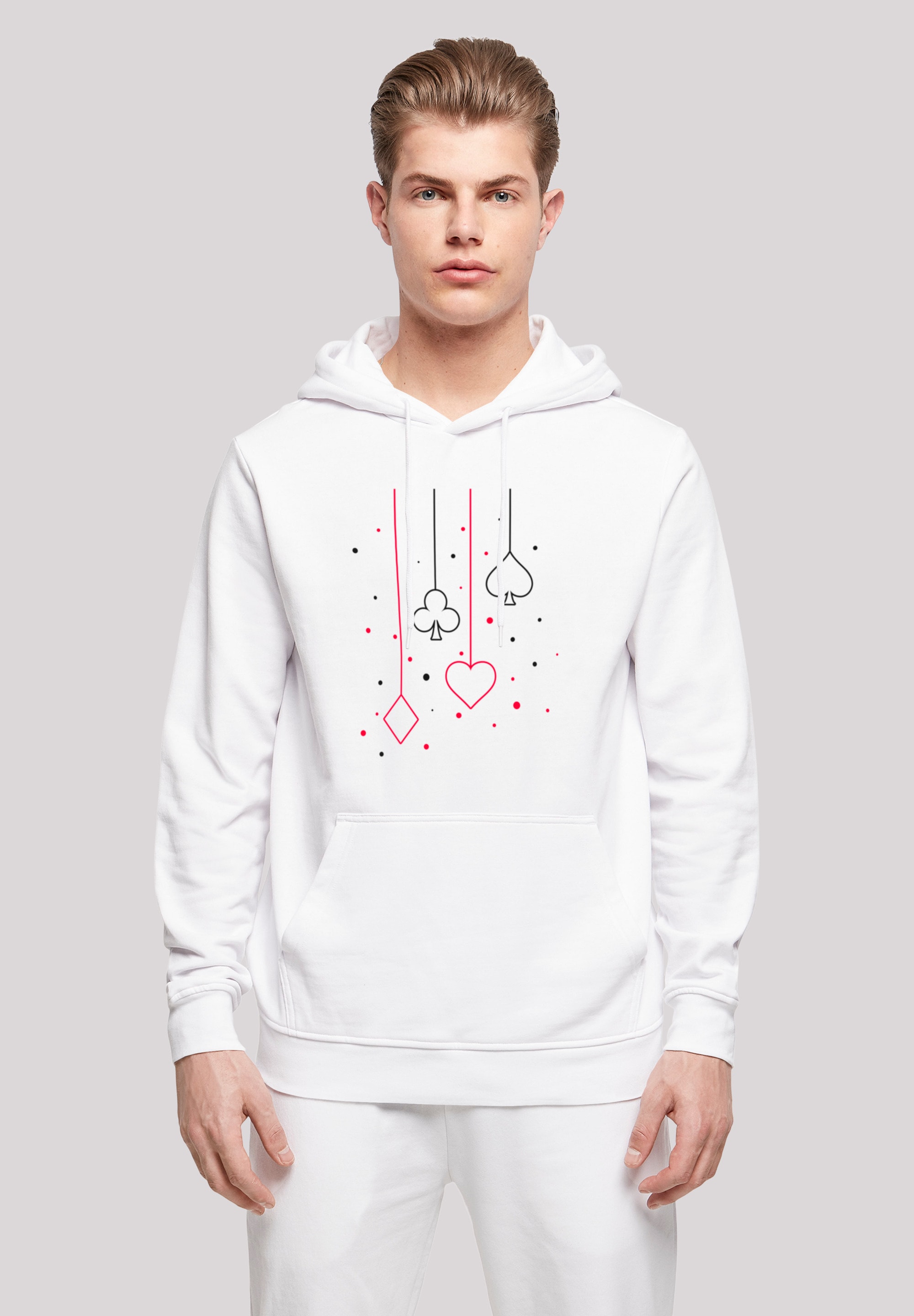 F4NT4STIC Kapuzenpullover »Kreuz Pik Herz Karo Poker Kartenspiel«, Print