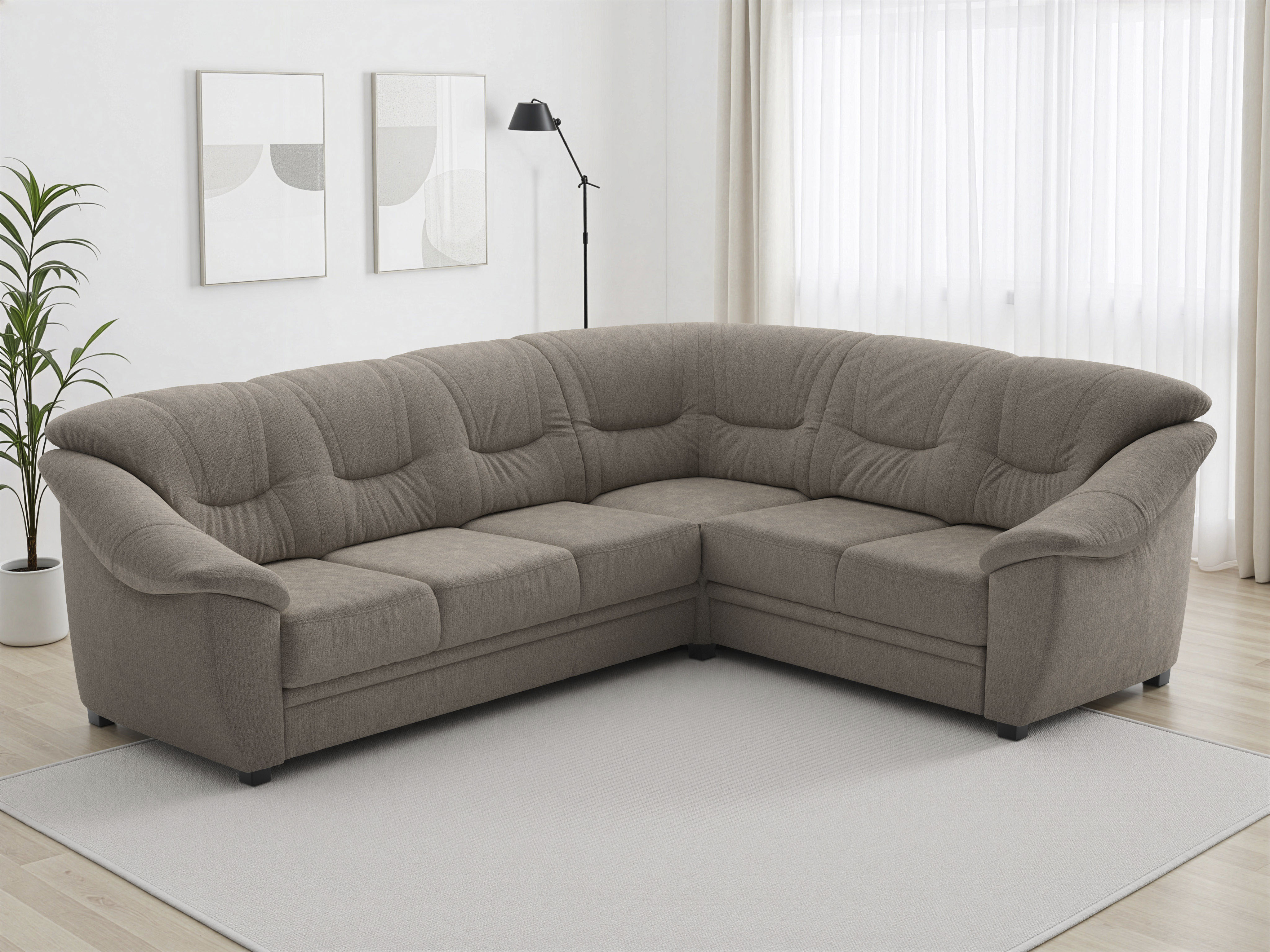 sit&more Ecksofa "Savona L-Form, B. 262 cm, Komfortsitz, Eckcouch mit Stoff- & Lederwahl" mit Schlaffunktion, Liegefl. 120x195 cm