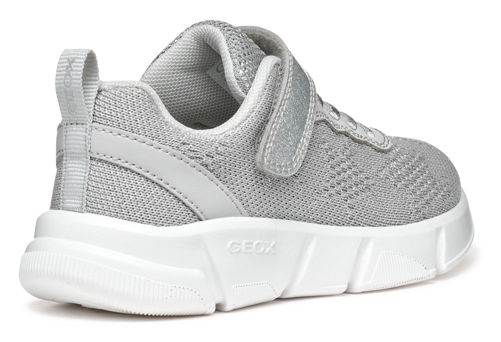 Geox Sneaker »J ARIL GIRL«, Knitwear Sneaker, Klettschuh mit glitzerndem Klettriegel