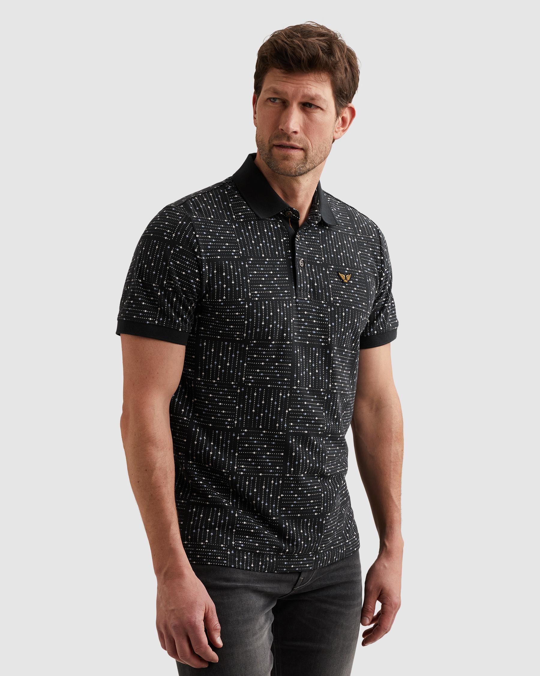 PME LEGEND Poloshirt »Short sleeve polo printed fine pique« mit Logo Stickerei