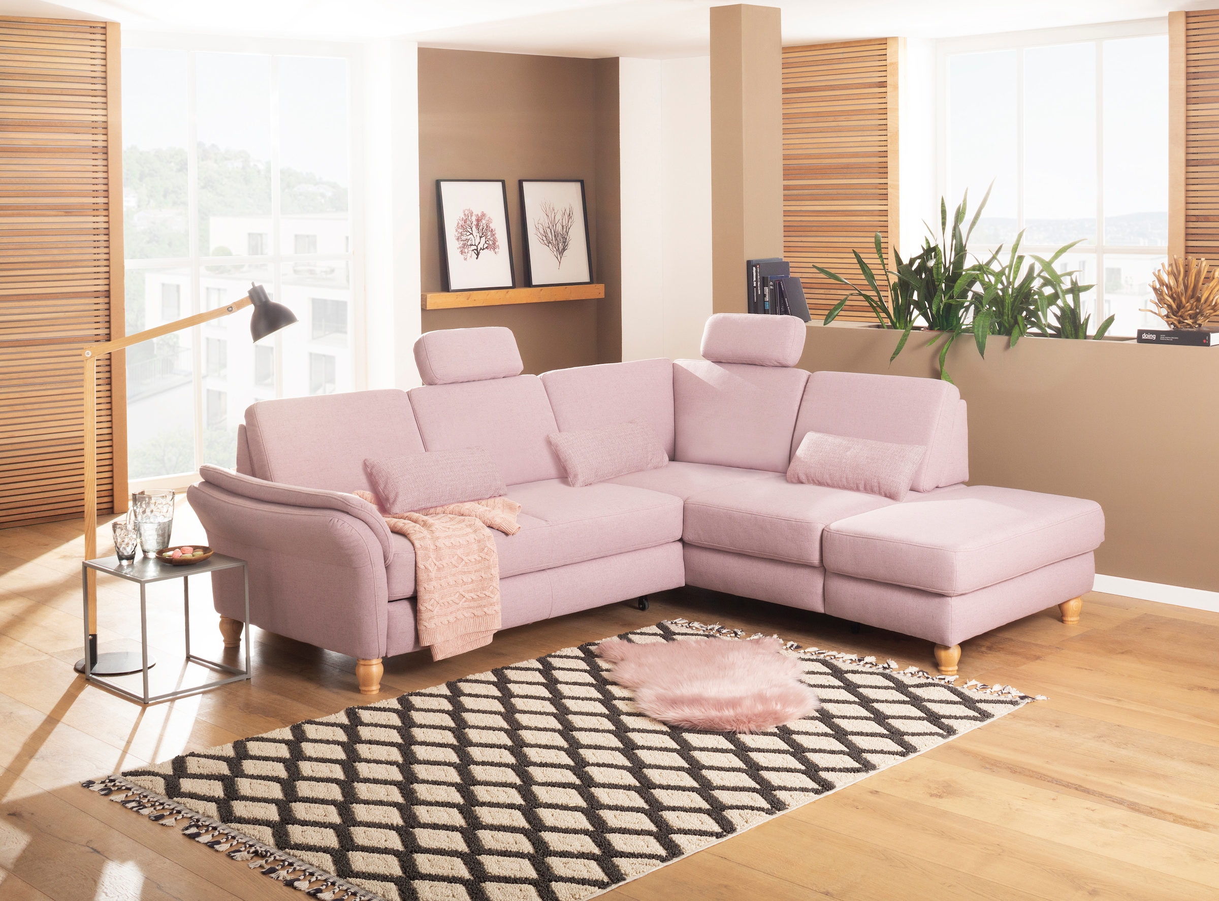 Home affaire Ecksofa "Palace L-Form" incl. Sitztiefenverstellung, wahlweise mit Schlaffunktion und Stauraum