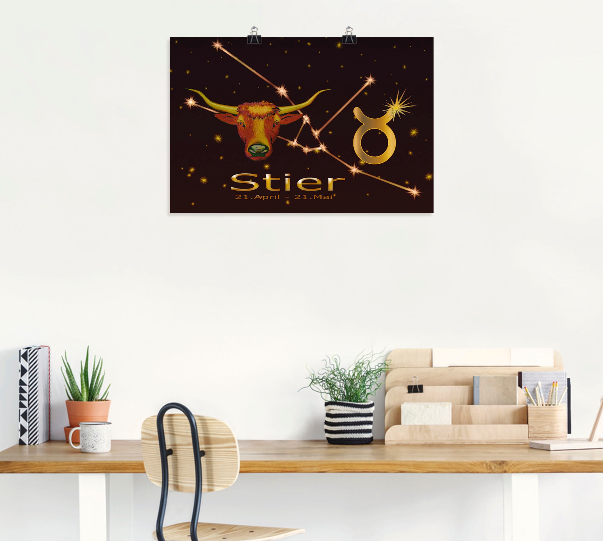 Artland Poster »Sternzeichen - Stier«, Bilder von Sternzeichen, (1 St.), als Alubild, Leinwandbild, Wandaufkleber oder Poster in versch. Größen