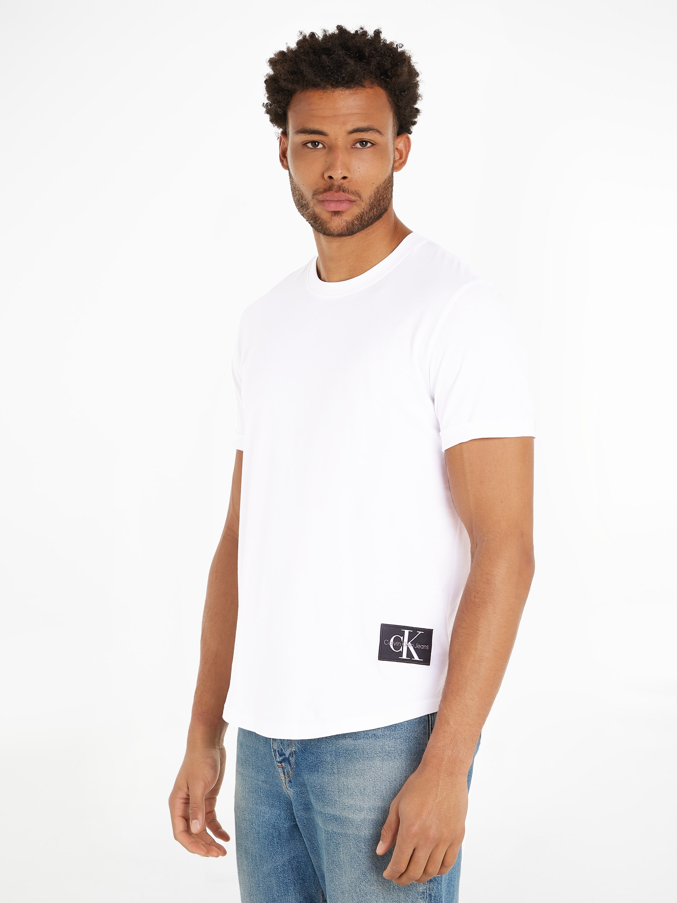 Calvin Klein Jeans "BADGE TURN UP SLEEVE" mit Logopatch günstig online kaufen