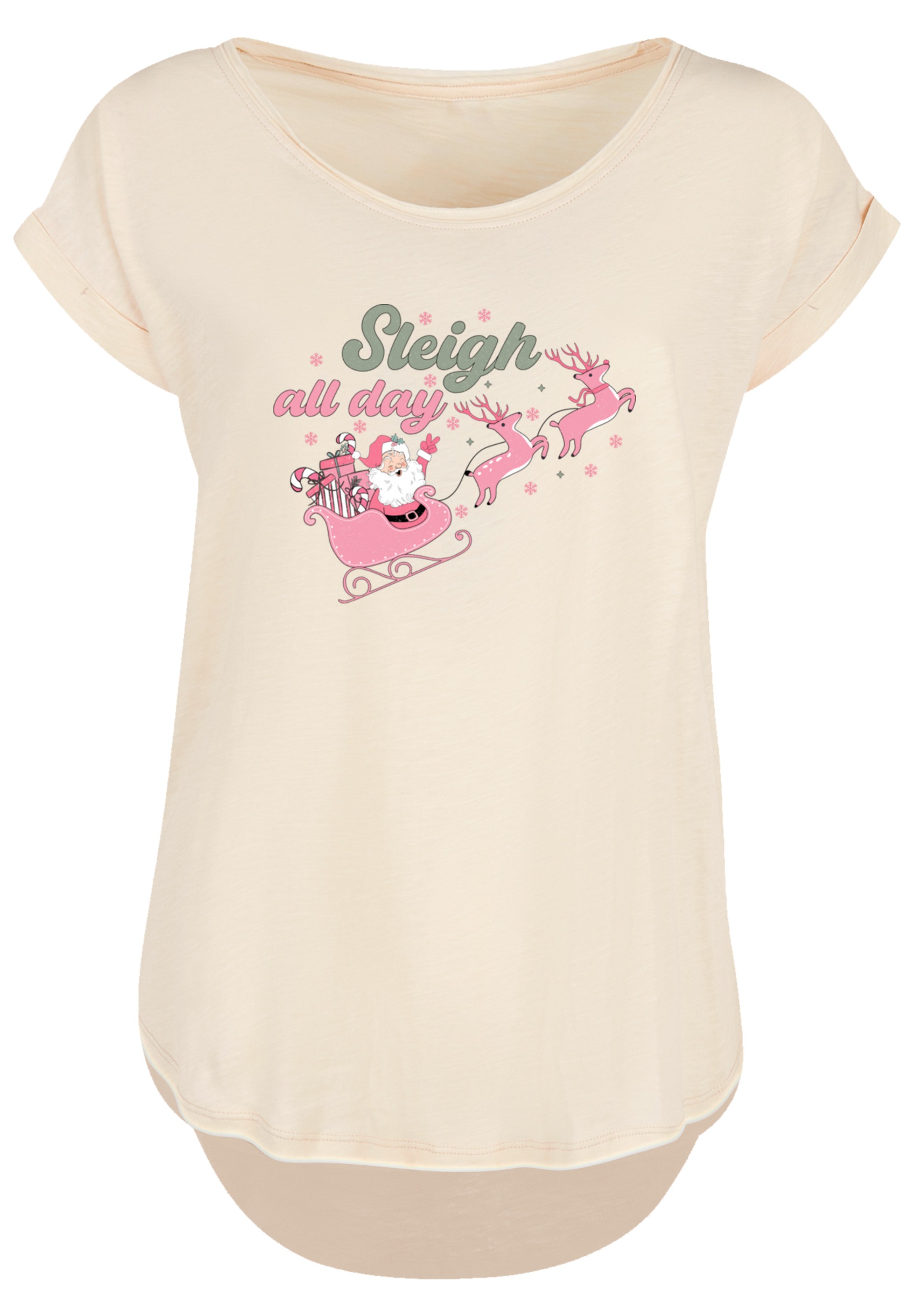 F4NT4STIC T-Shirt »Sleigh all day Santas Reindeers«, Premium Qualität, Weihnachts-Kollection