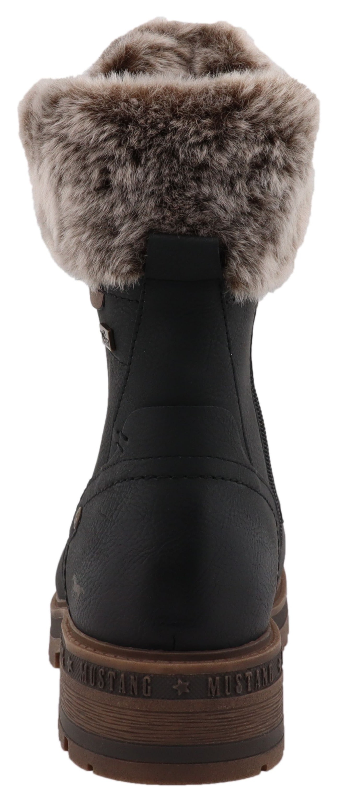 Mustang Shoes Winterstiefelette »Darleen«, Winterboots mit Fellimitatkragen