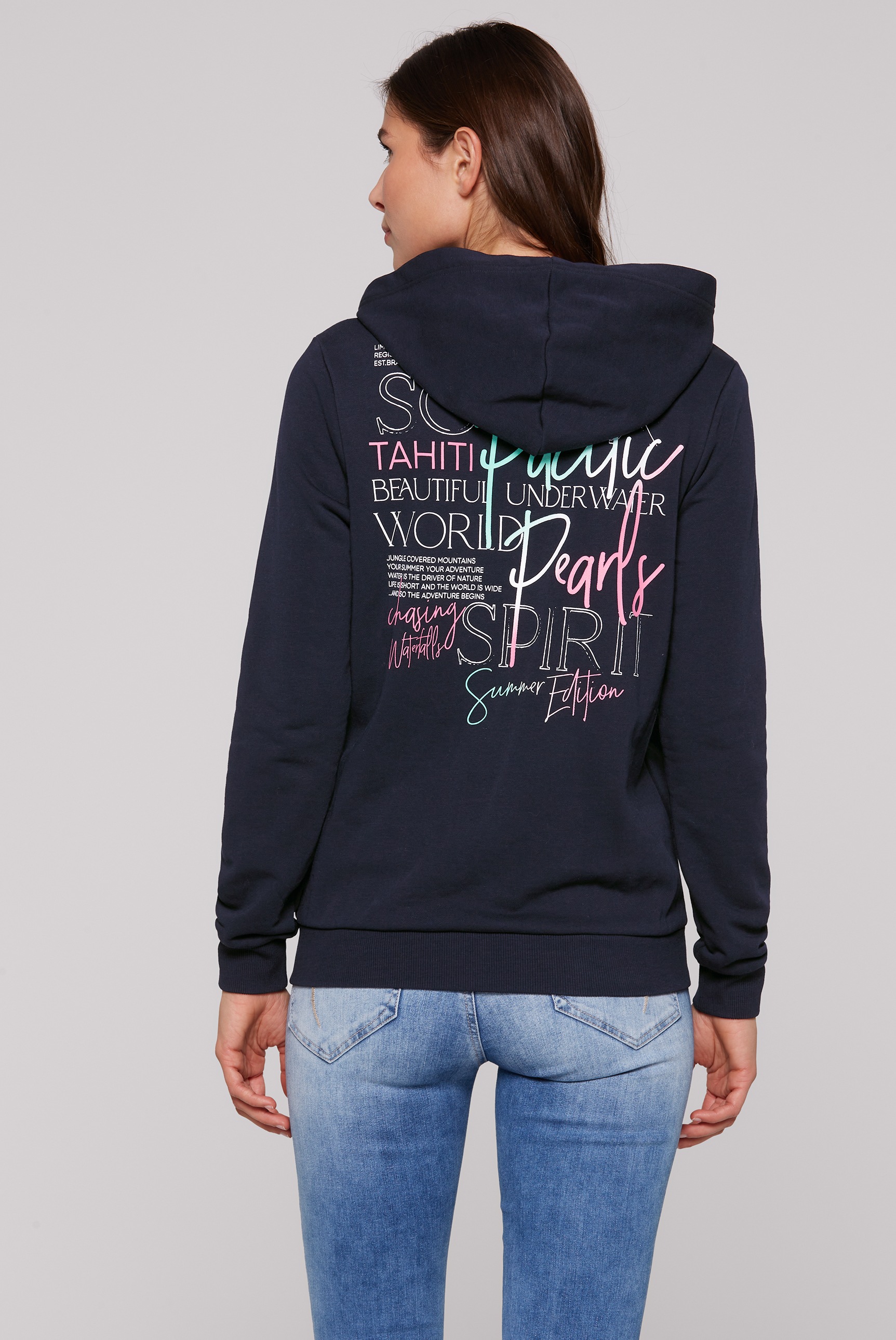 SOCCX Kapuzensweatjacke, mit Rücken-Print