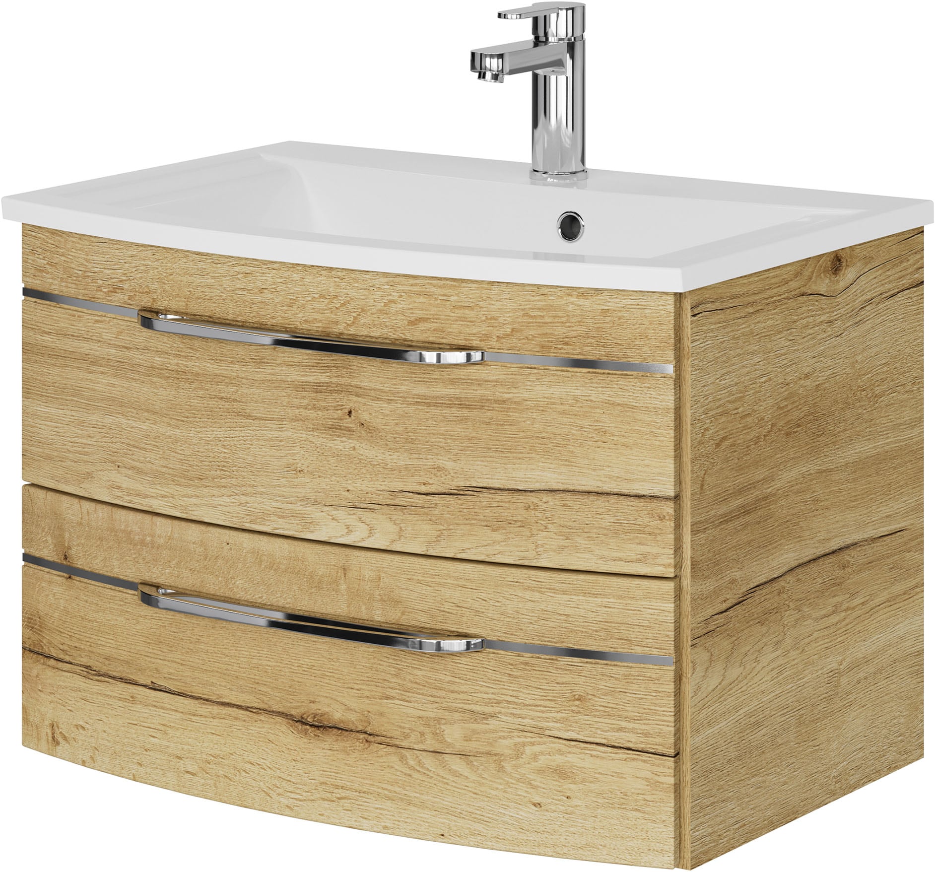 Saphir Waschtisch »Serie 7045 Mineralmarmor-Waschtisch und Unterschrank, 71,5 cm breit«, Waschplatz mit 2 Schubladen, Badmöbel Set mit Waschtisch