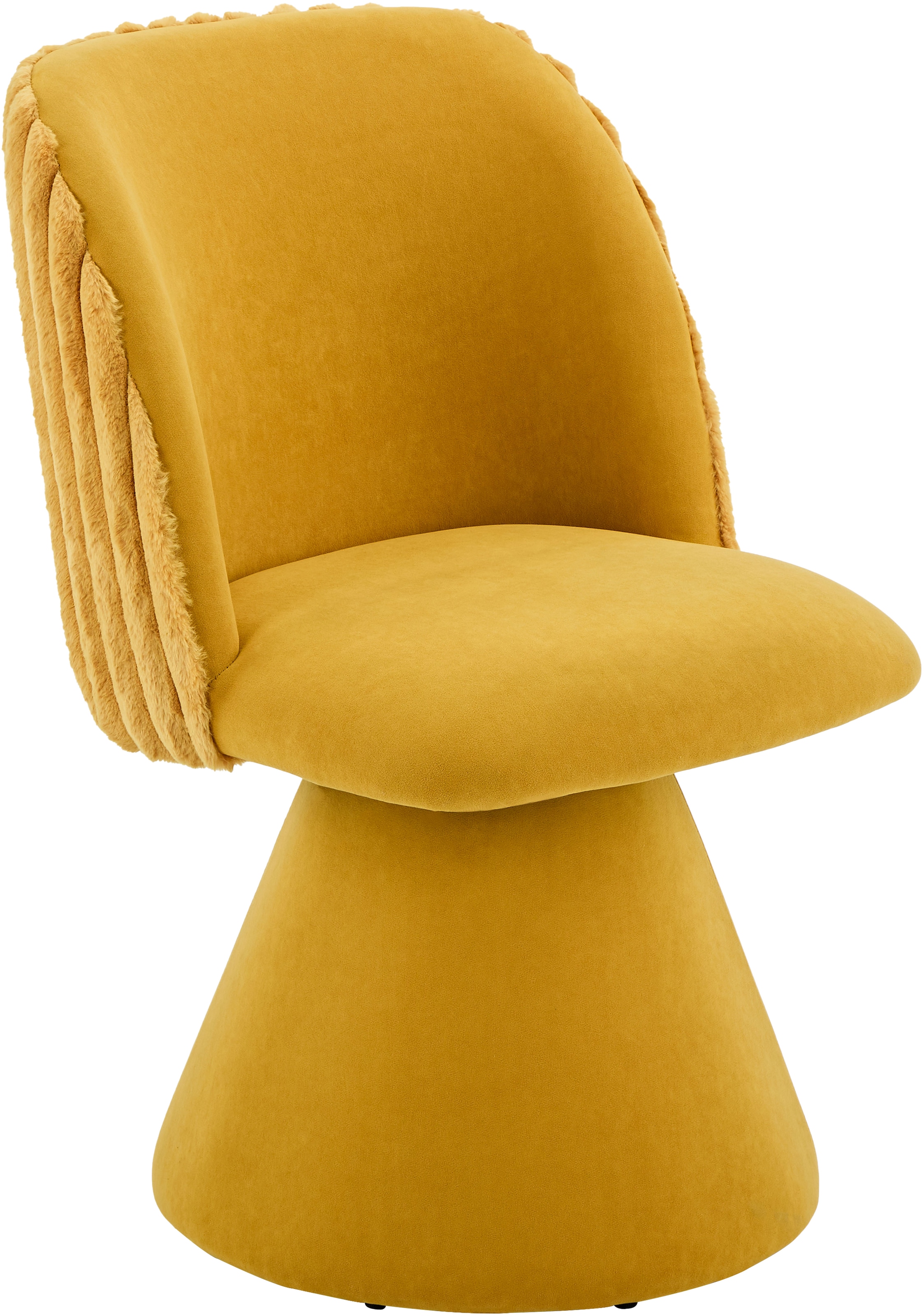 HELA Drehstuhl »BARI« (Set) 2 Stk.360° drehbar, Polsterfuß, Materialkombi, Außen Felloptik Innen Velvet