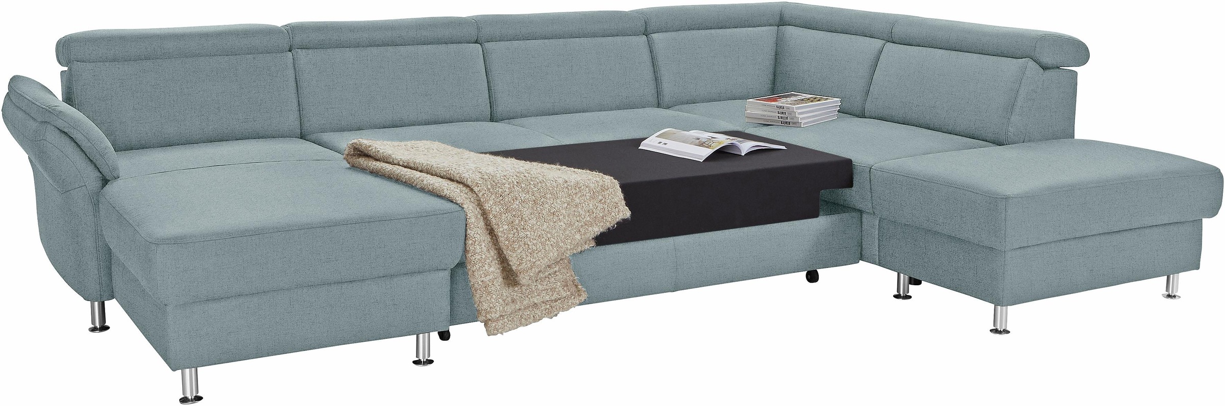 sit&more Wohnlandschaft »Avignon U-Form«, wahlweise mit Bettfunktion und Stauraum, inklusive Kopfteilverstellung
