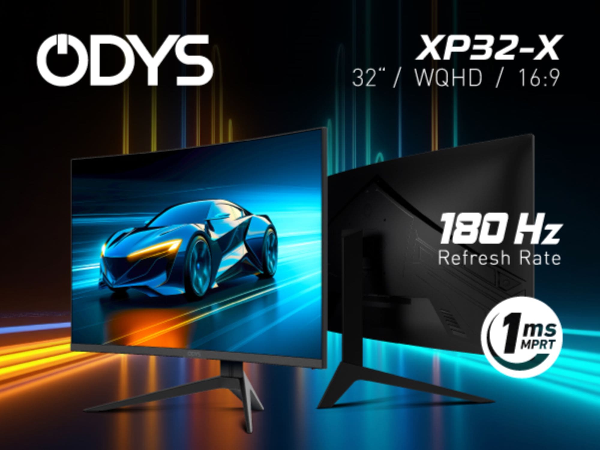 Odys Curved-Gaming-Monitor »XP32-X«, 80 cm/32 Zoll, 2560 x 1440 px, WQHD, 1 ms Reaktionszeit, 180 Hz, neigbar