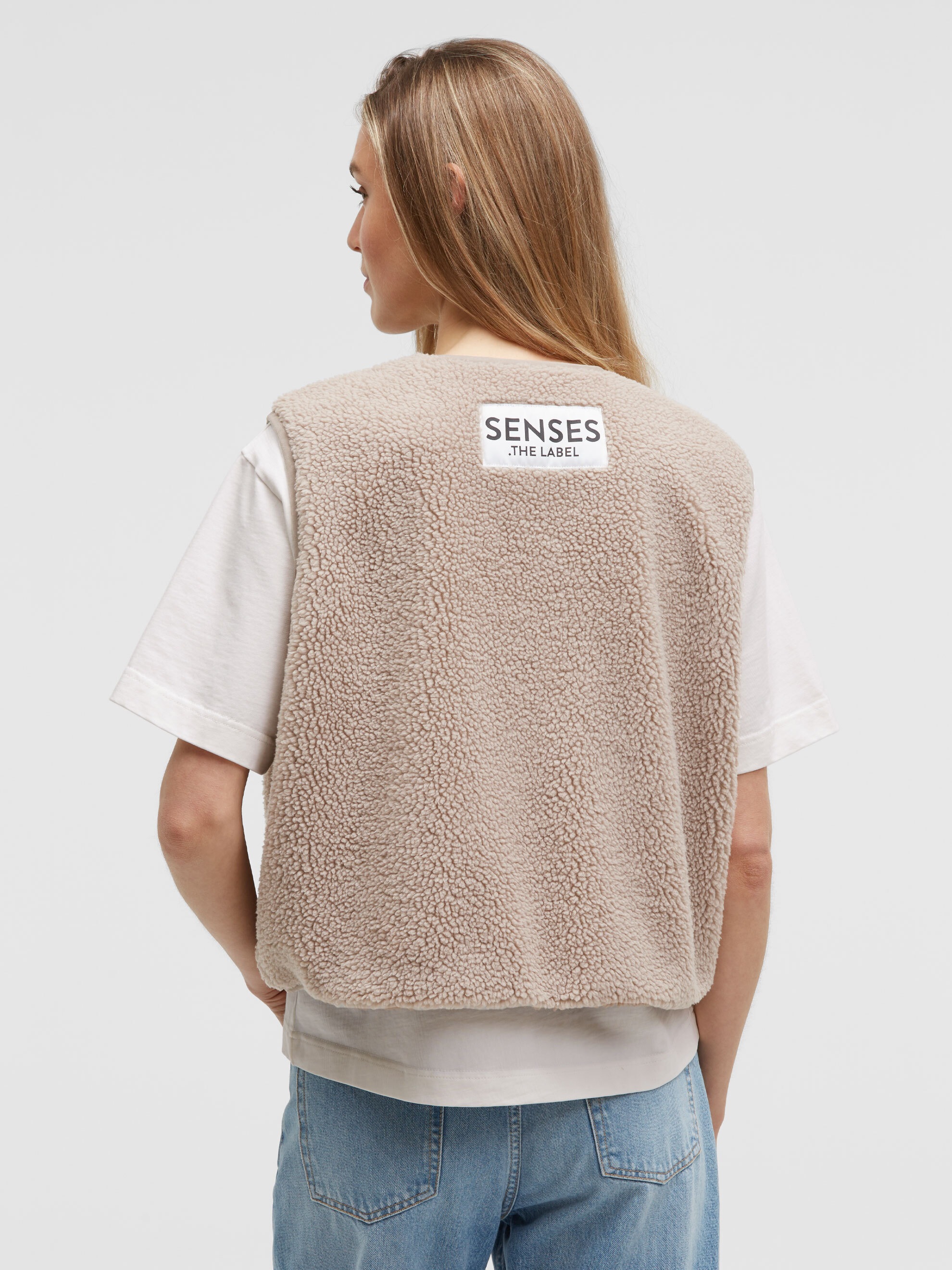 SENSES.THE LABEL Fleeceweste mit Druckknopfleiste