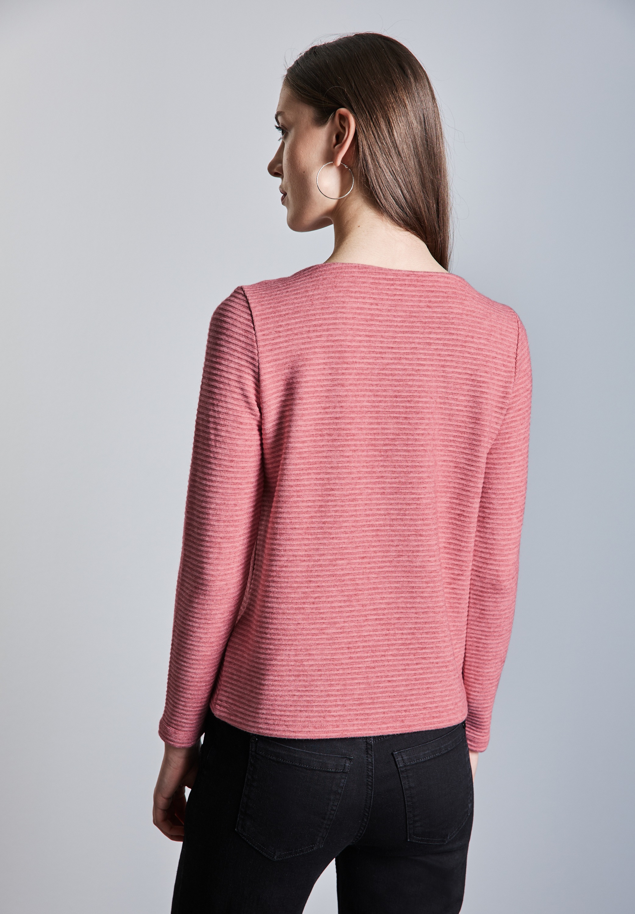 STREET ONE Langarmshirt, mit U-Boot-Ausschnitt