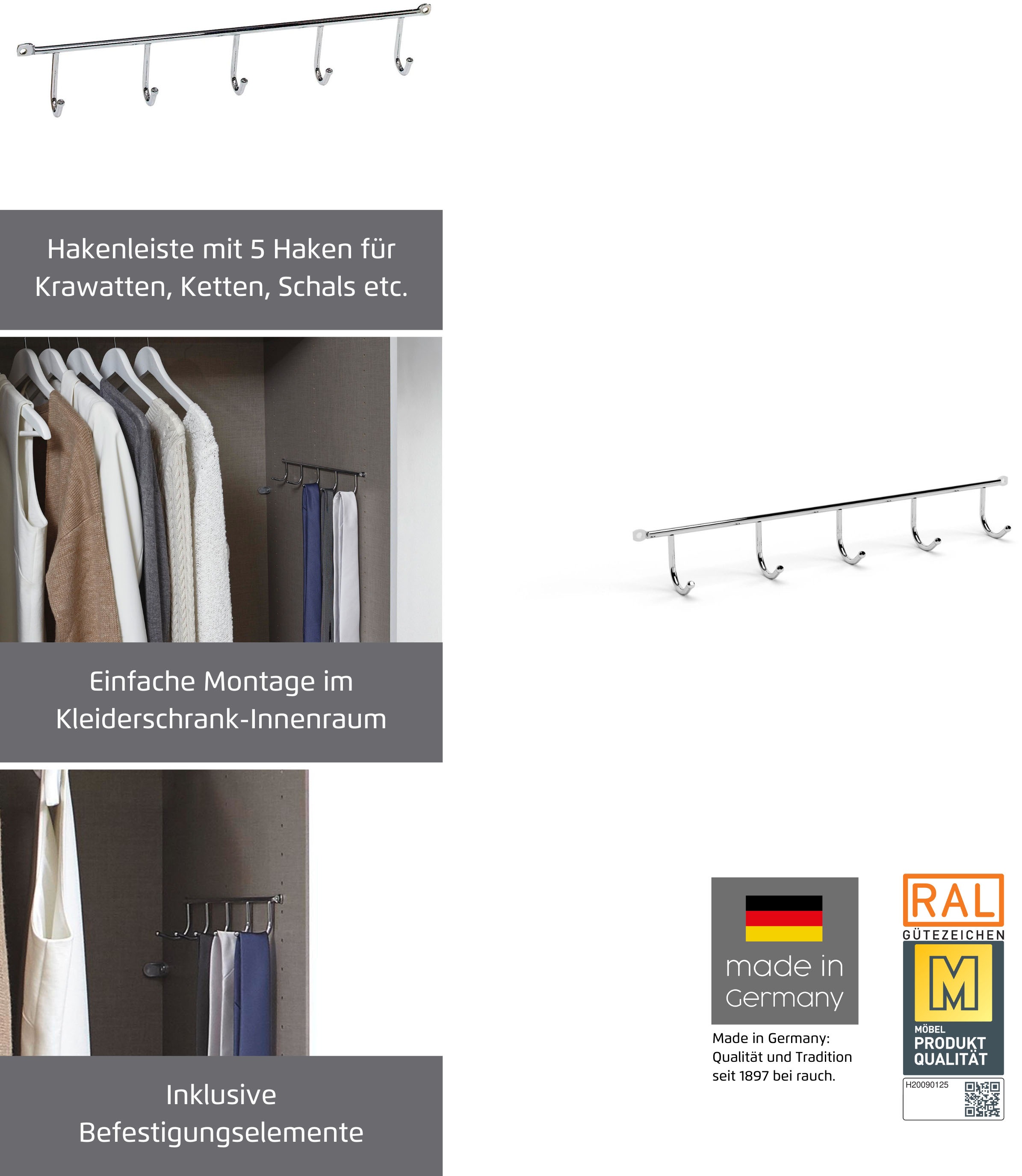 rauch Hakenleiste "Zubehör für Rauch-Schränke", mit 5 Haken günstig online kaufen