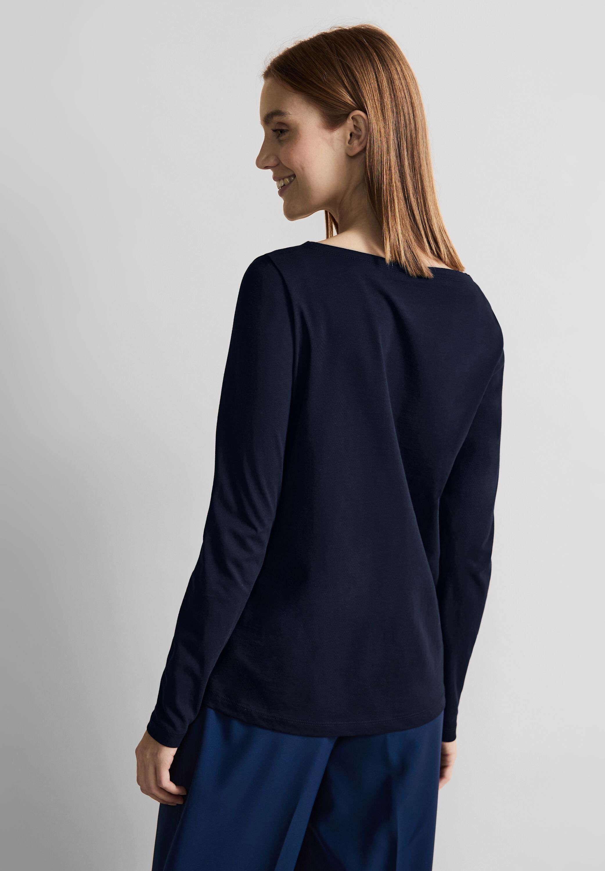 STREET ONE Langarmshirt, mit U-Boot-Ausschnitt