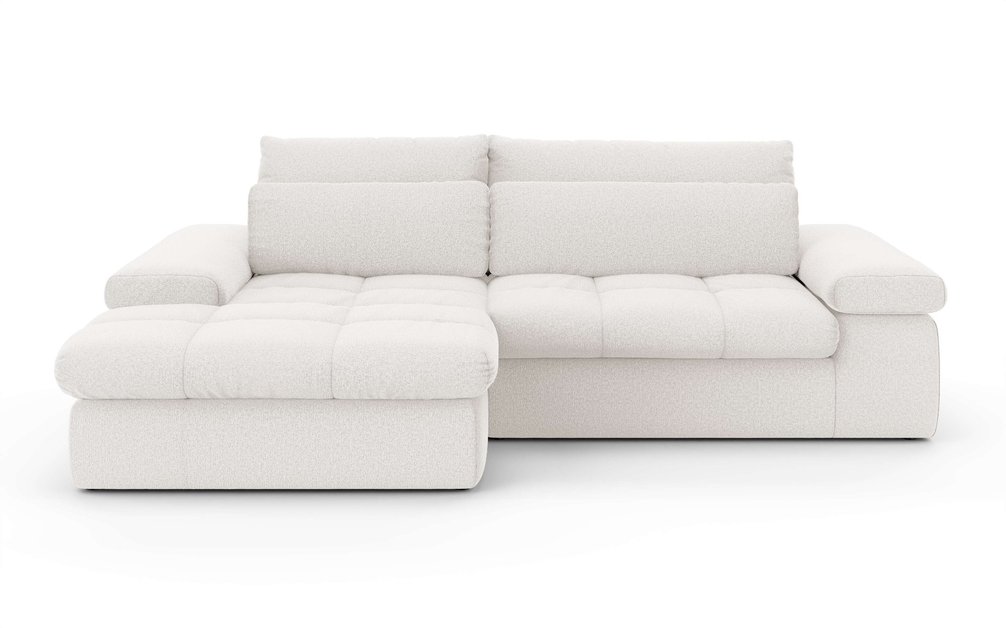 Home affaire Ecksofa »ALVERIE mit Recamiere, moderne Steppung, Maße: B/T/H 274/203/106 cm«, L-Form mit Wellenunterfederung, mit 4 Rückenkissen, pflegeleicht Stoff