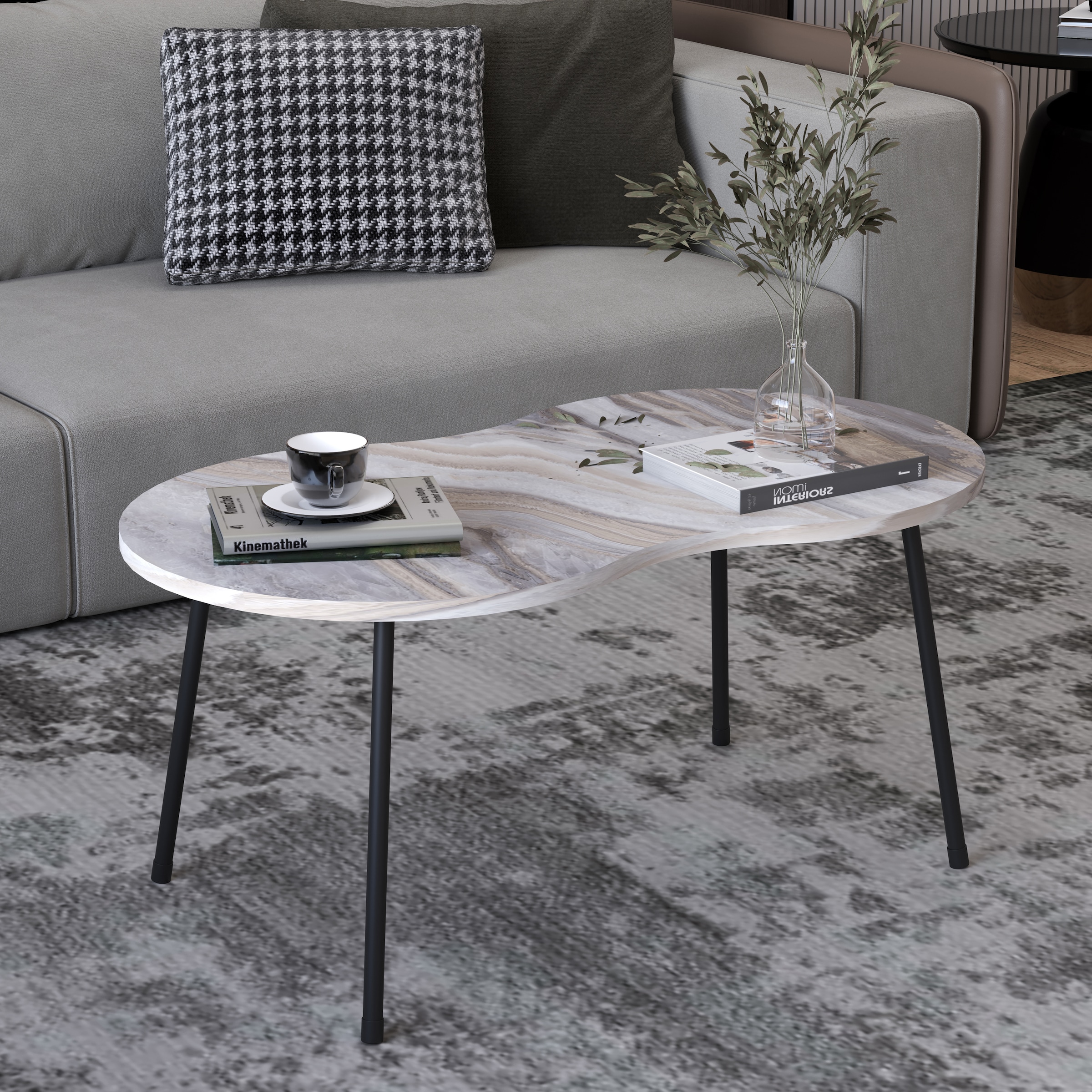 VCM Beistelltisch »Holz Sofatisch Couchtisch Marmor Mirola«