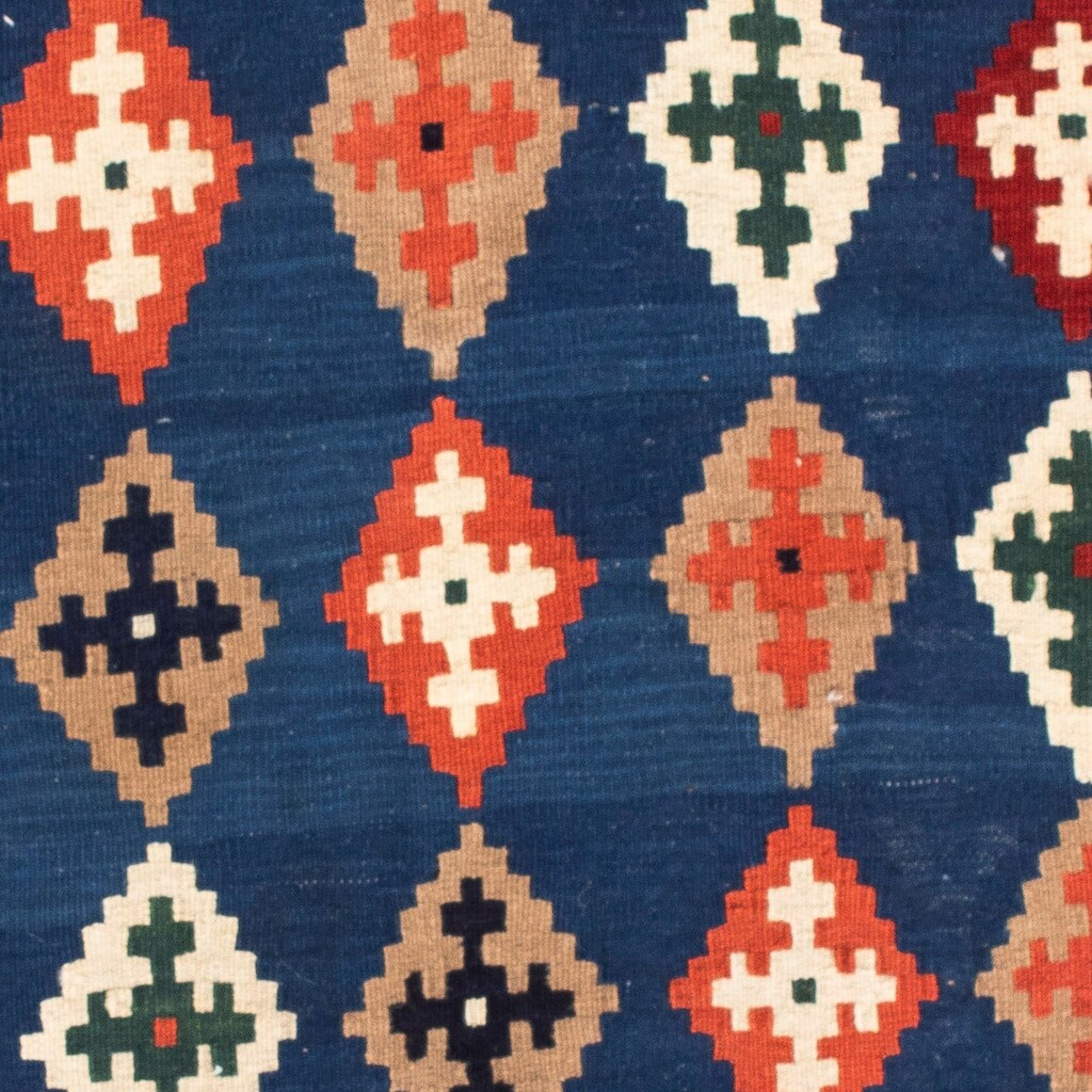 morgenland Wollteppich »Kelim - Oriental quadratisch - 100 x 96 cm - dunkelblau«, quadratisch