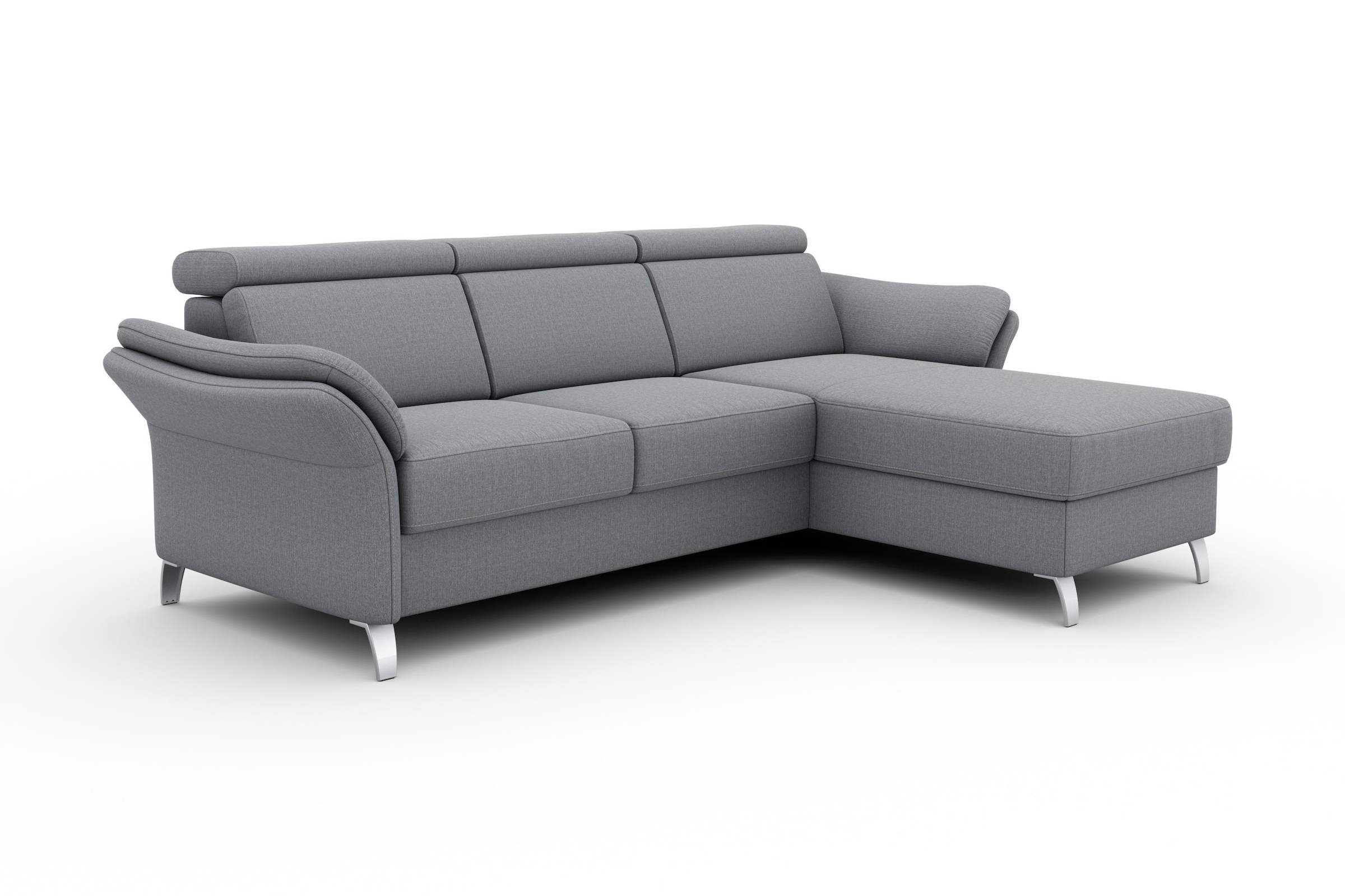 sit&more Ecksofa »Vincenzo L-Form« inklusive Kopfteilverstellung, wahlweise mit Bettfunktion, Bettkasten