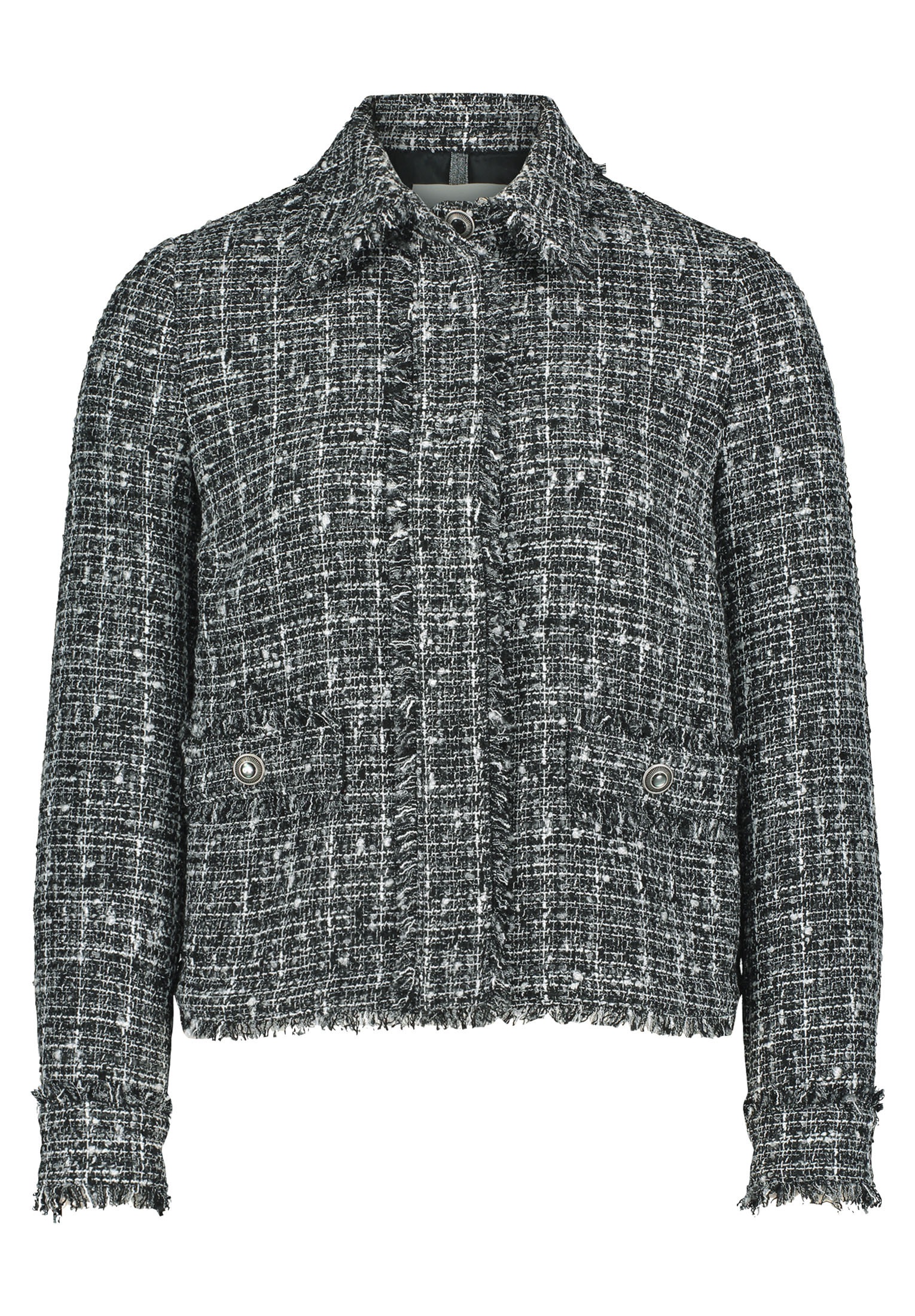 Cartoon Jackenblazer "Cartoon Damen Tweedblazer mit Fransen", Material günstig online kaufen