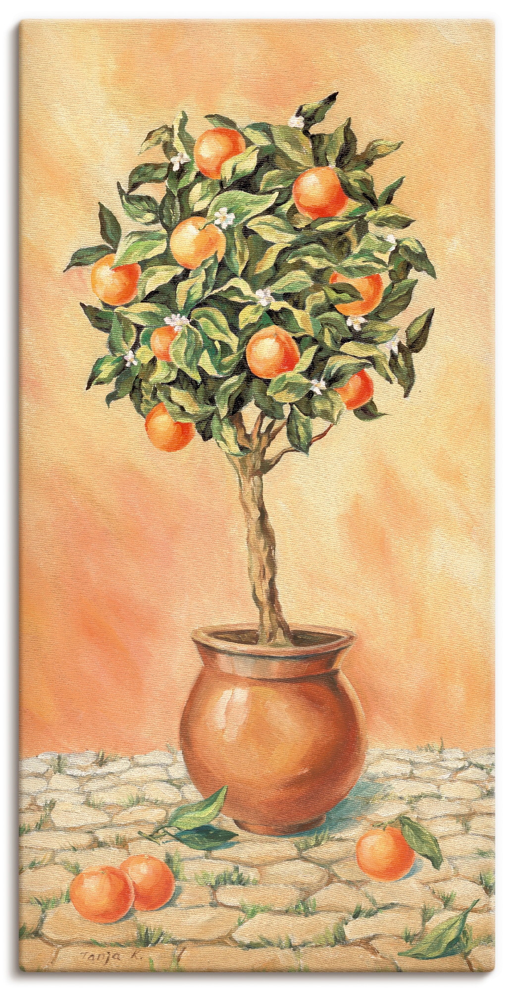 Artland Wandbild "Orangenbaum I" Pflanzen 1 Stk. tlg. auf Holzrahmen gespan günstig online kaufen