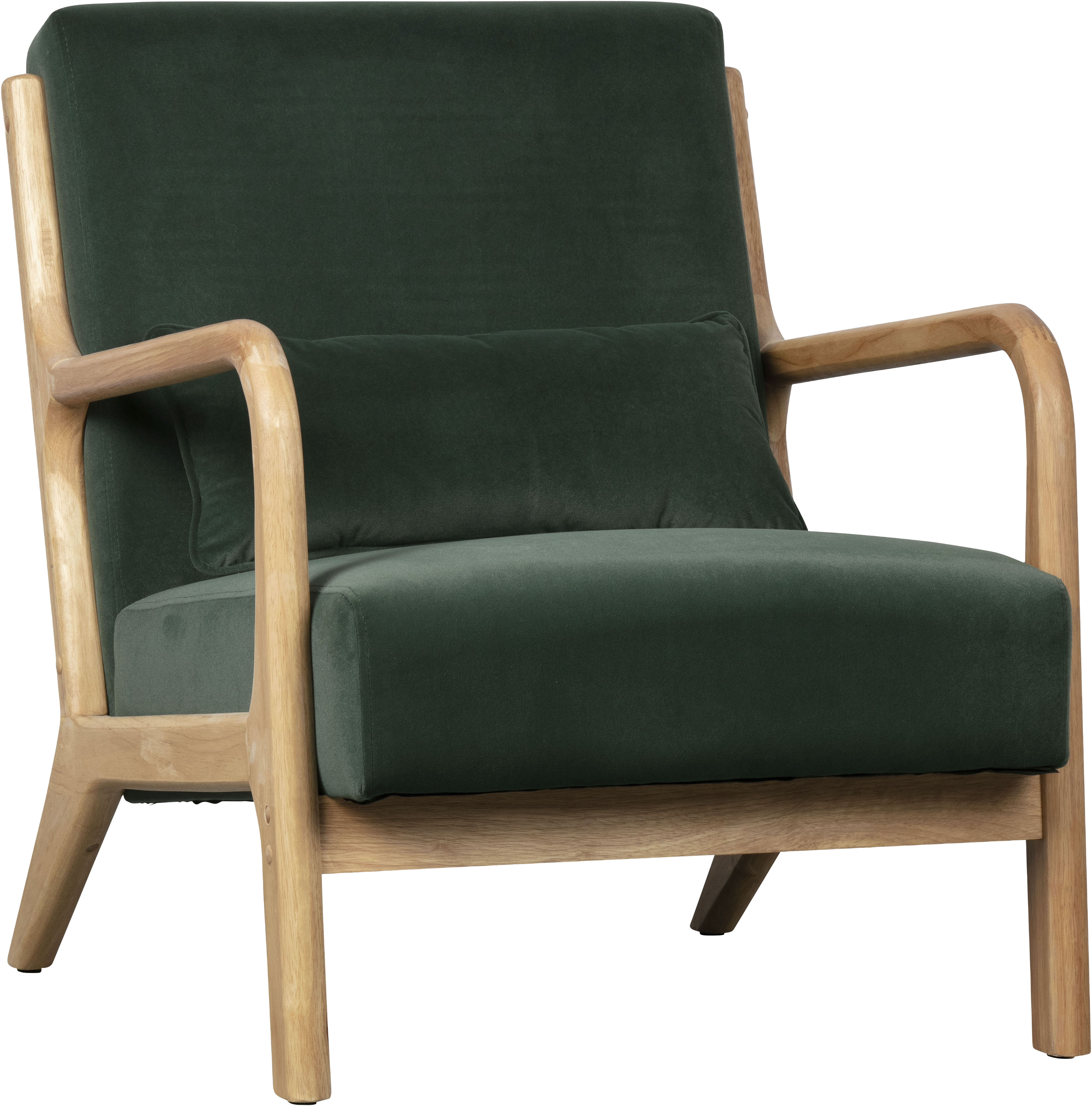 WOOOD Loungesessel "Mark mit Gewebtem Bezug und Gummibaumholz-Rahmen B 67 x T 82 x H 75 cm" Gute Verschleißfestigkeit, Tragkraft 135 kg, separates Rückenkissen