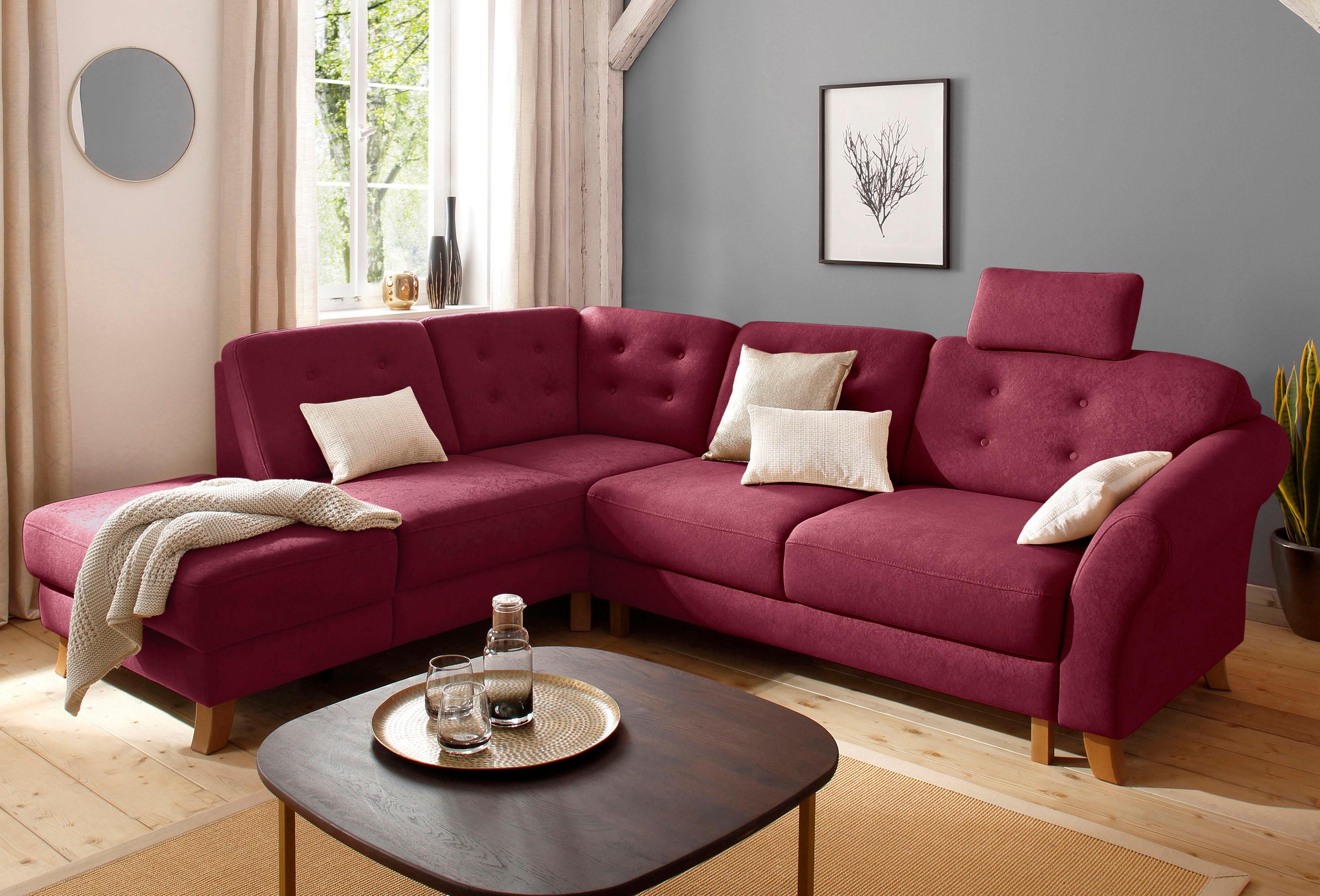 OTTO home Ecksofa "Trondheim L-Form, B: 260 cm, Federkern, Komfortsitz" mit Schlaffunktion, optional mit Stauraum, Eckcouch frei stellbar