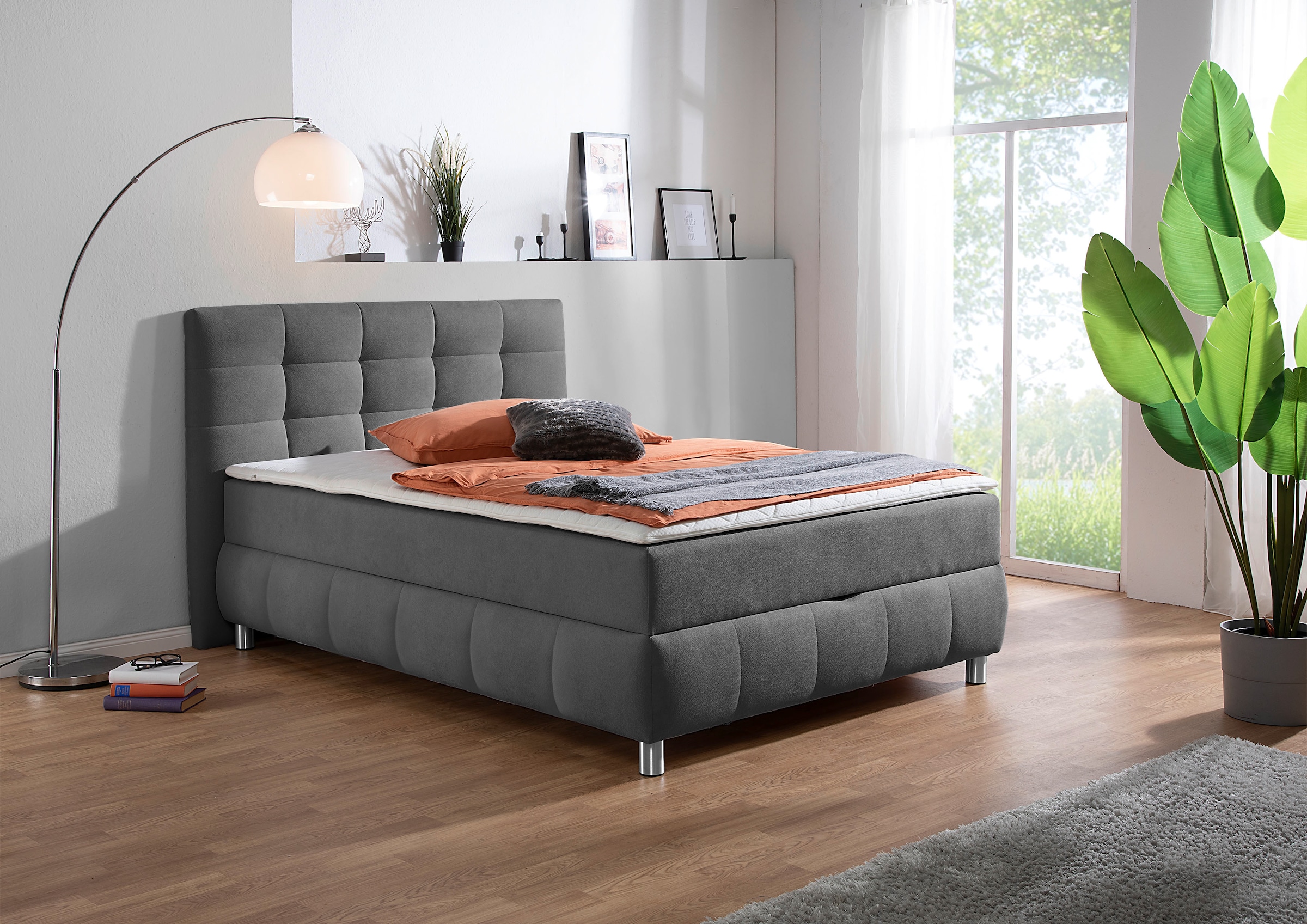 Home affaire Boxbett "Marvao inkl. Bettkasten und Topper" Boxbett mit Bettkasten, inkl. Topper