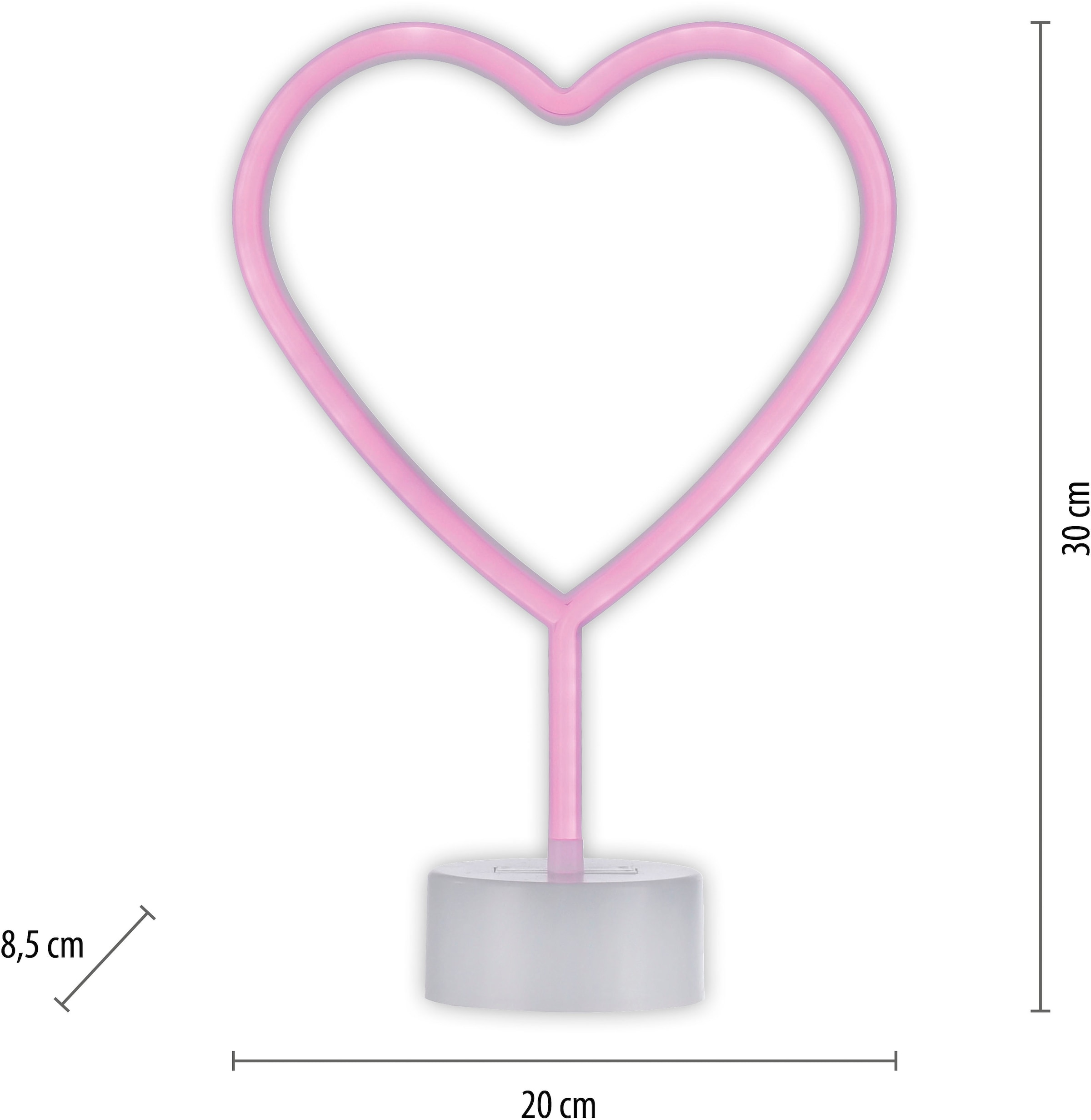 JUST LIGHT LED Wandleuchte »NEON-HERZ«, 1 flammig, Leuchtmittel LED-Board | LED fest integriert
