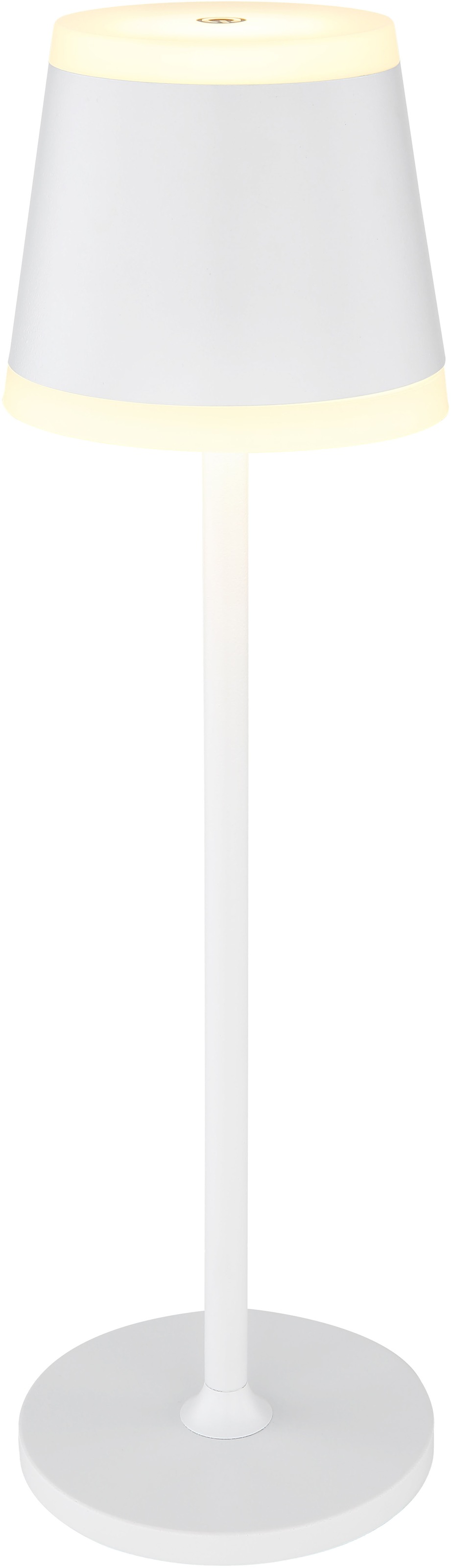 GLOBO LIGHTING LED Tischleuchte »RIDLEY«, Leuchtmittel LED-Modul | LED fest integriert, Tischlampe/Akku/IP54/Touch Ein/Aus/Touchdimmer/weiß
