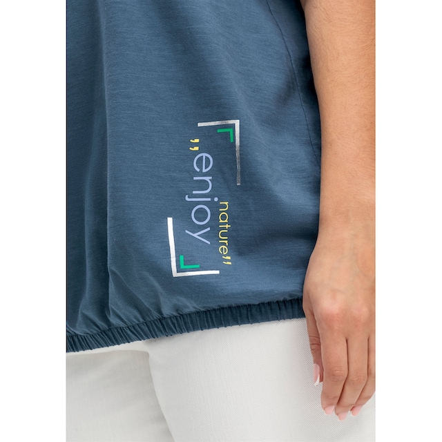 Sheego T-Shirt »Große Größen«, mit gestreifter Rippblende und Gummizugbund  bestellen | BAUR | T-Shirts