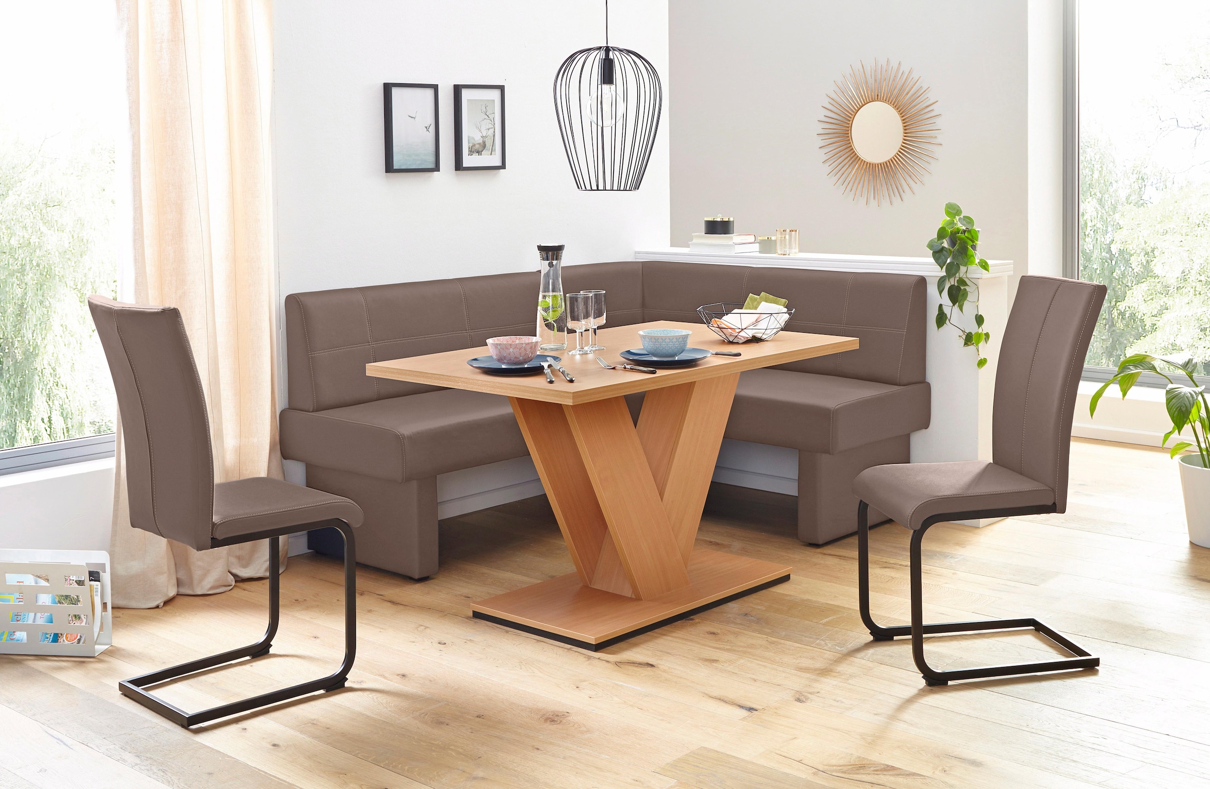Home affaire Freischwinger »Nils«, (Set), 2 St., Kunstleder, Stuhl belastbar bis 120 Kg, Gestell Metall im Chrom-Look oder Schwarz