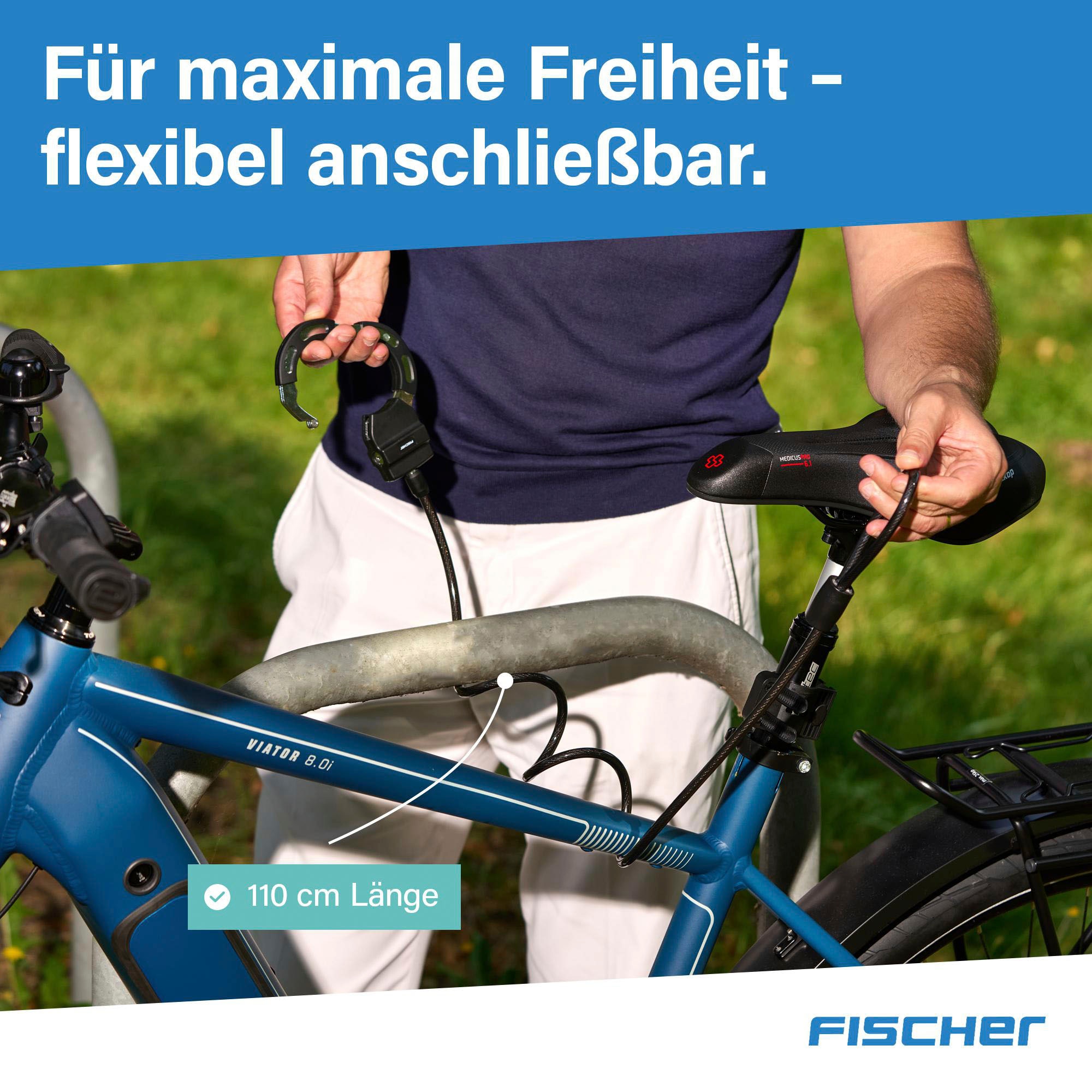 FISCHER Fahrrad Rahmenschloss »Handschellenschloss RK110/8«