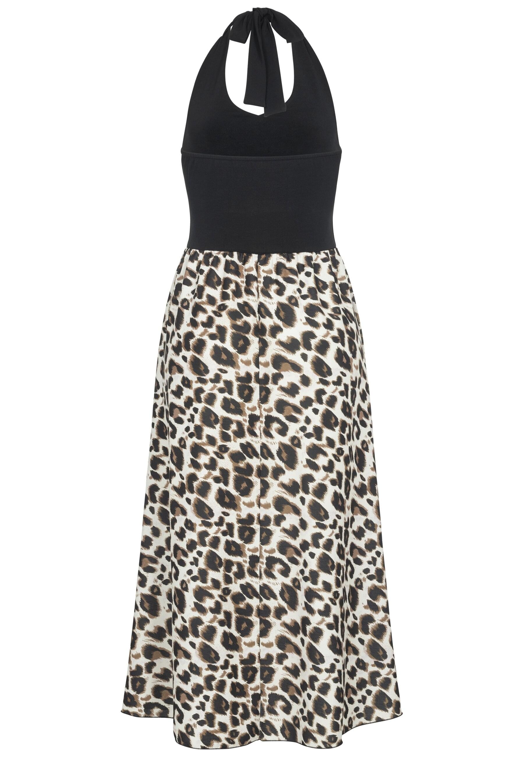 CLOUD 5IVE Shirtkleid "CLOUD 5IVE Maxi Neckholder-Dress with leo print" 1 S günstig online kaufen