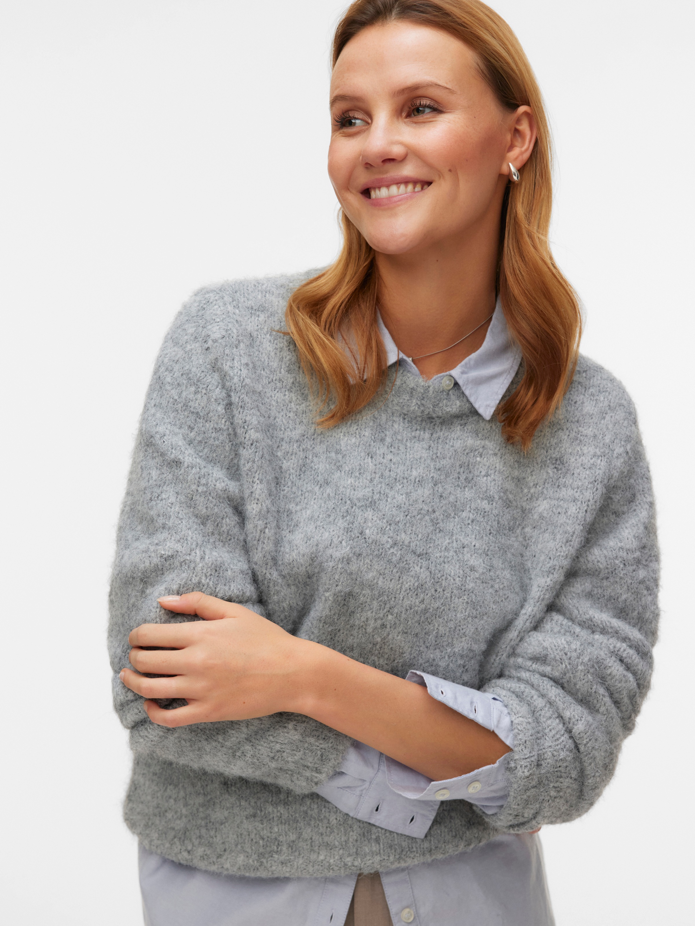 Thumbnail - Vero Moda Strickpullover "VMNOVAH LS O-NECK PULLOVER GA NOOS"