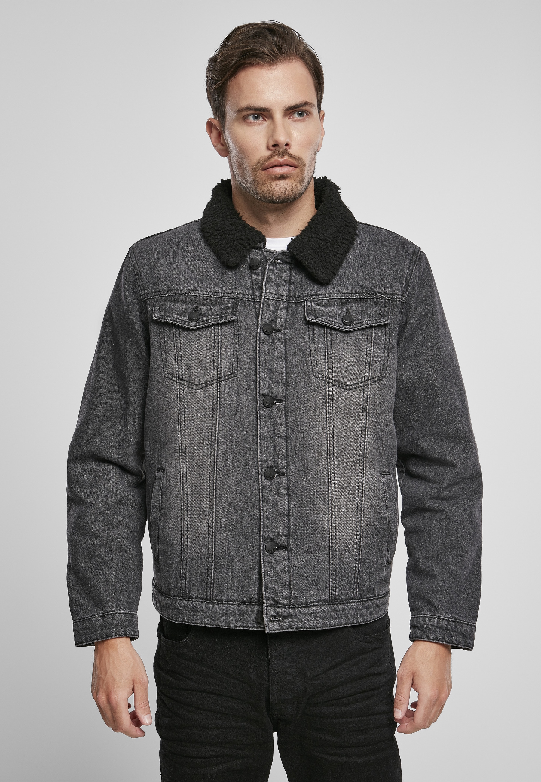 Brandit Allwetterjacke »Brandit Herren Sherpa Demin Jacket« 1 Stk. tlg. ohne Kapuze