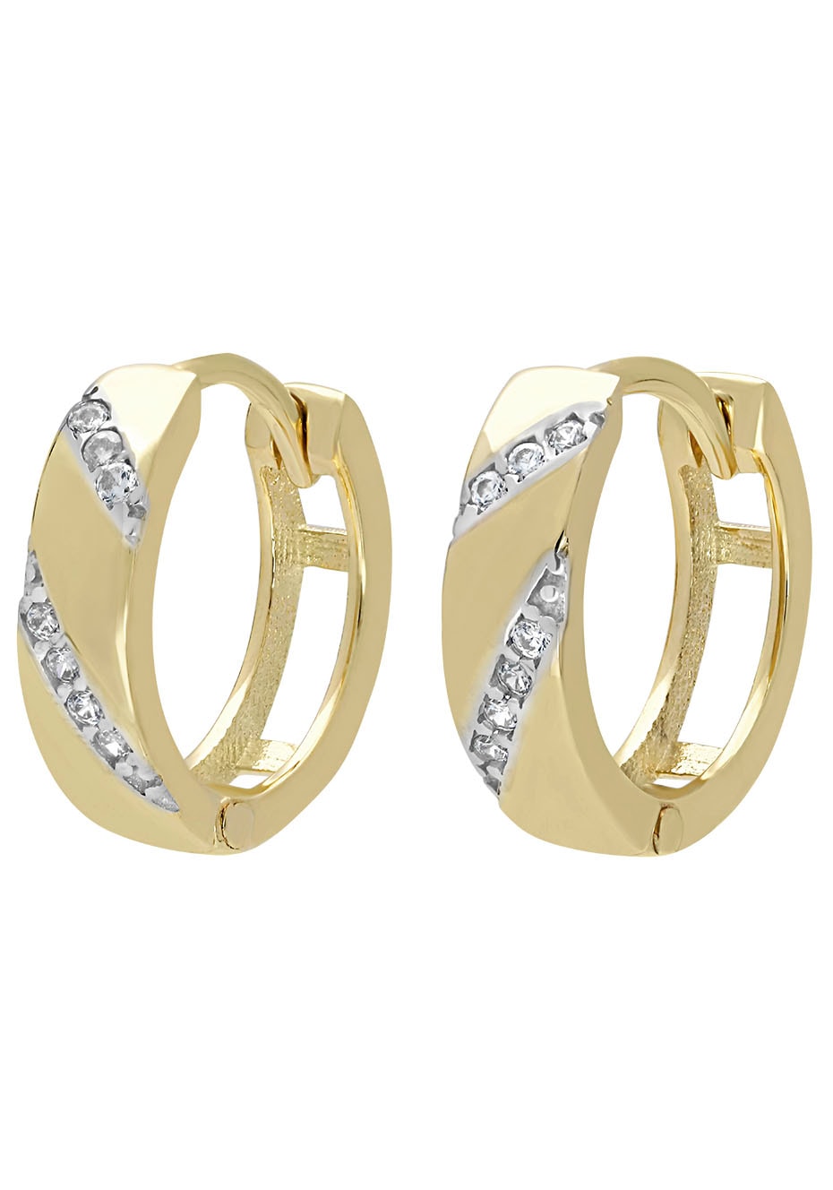Firetti Paar Creolen »Schmuck Geschenk Gold 333 Ohrschmuck Gold glitzernd«, mit Zirkonia (synth.)