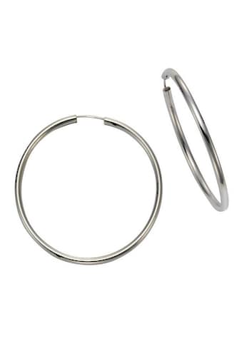 Paar Creolen »Schmuck Geschenk Silber 925 Basic 2 mm breit«