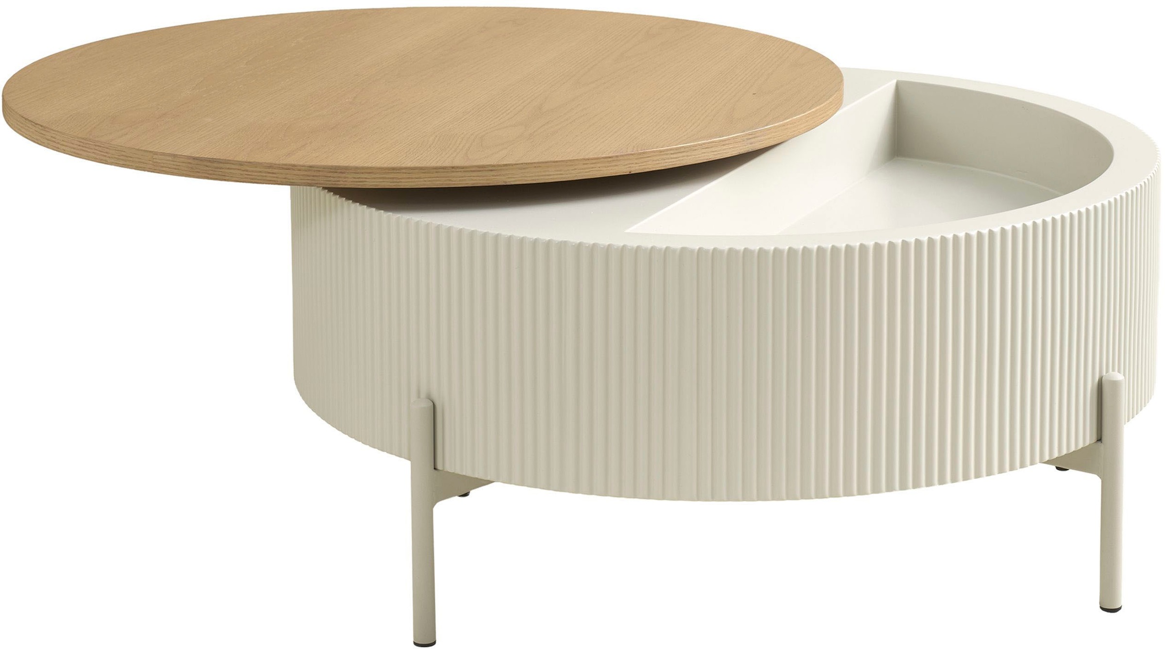 SCHÖNER WOHNEN-Kollektion Couchtisch »HEROY« 1 Stk. tlg. 80 cm, Tischplatte drehbar mit Stauraum