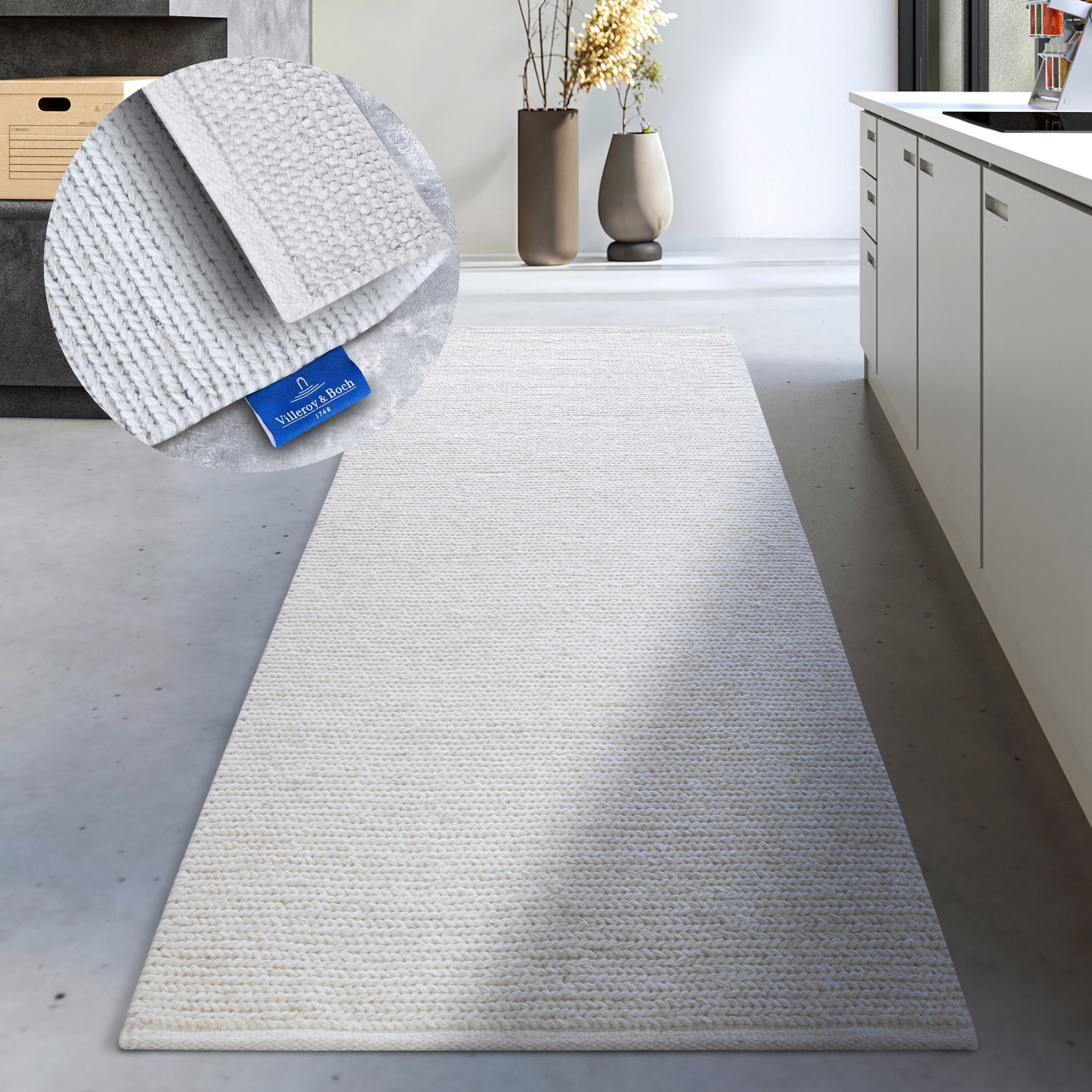Villeroy & Boch Wollteppich »Francois«, rechteckig, 7 mm Höhe, in rund, oval, Läufer, handgewebt, Wolle, Wohnzimmer, Schlafzimmer