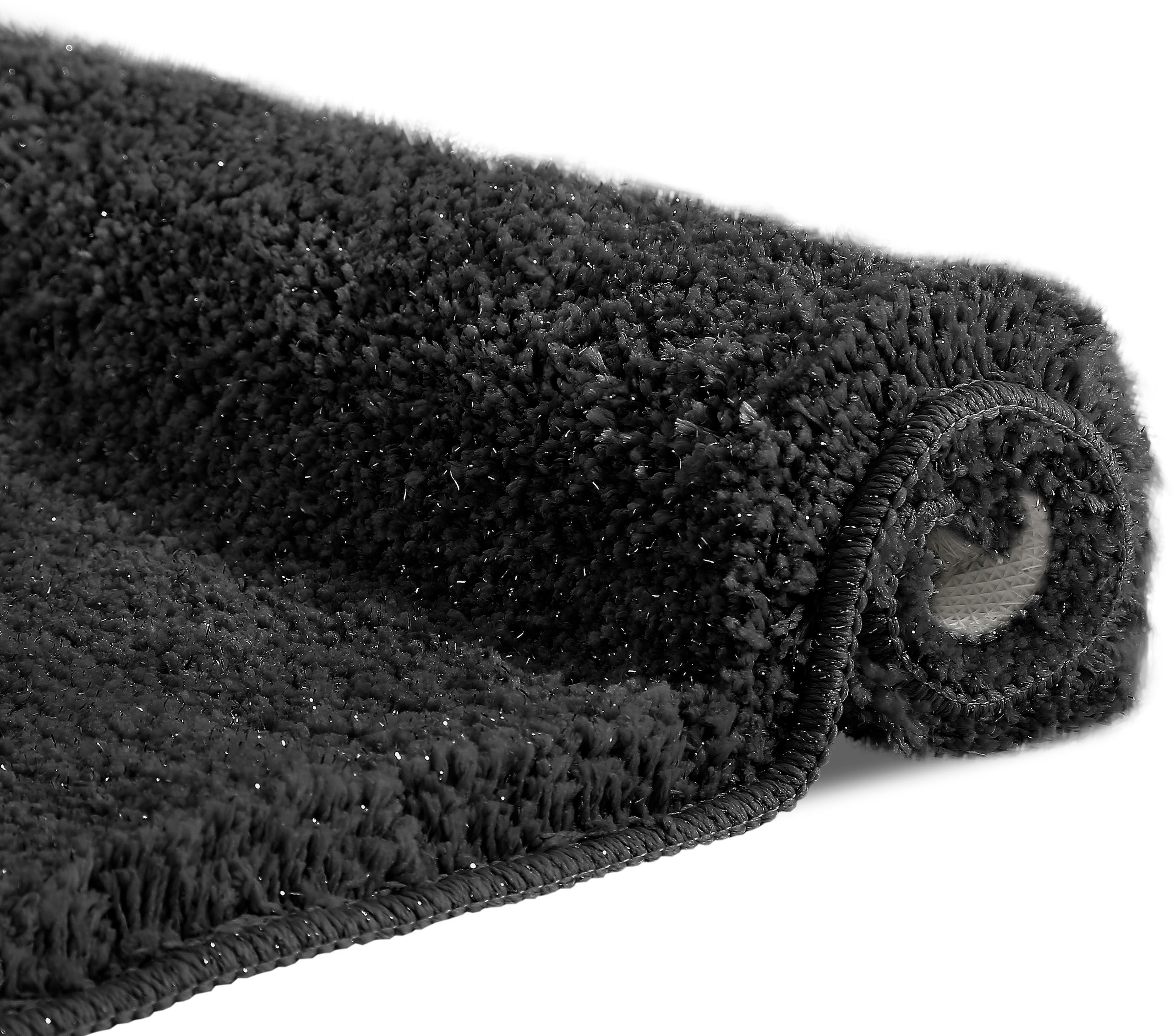 my home Badematte »Glitzer, Badvorleger, Badezimmer Teppich«, rutschhemmend beschichtet, fußbodenheizungsgeeignet-schnell trocknend-strapazierfähig, Badteppich, Akzente durch Glitzer-Garn