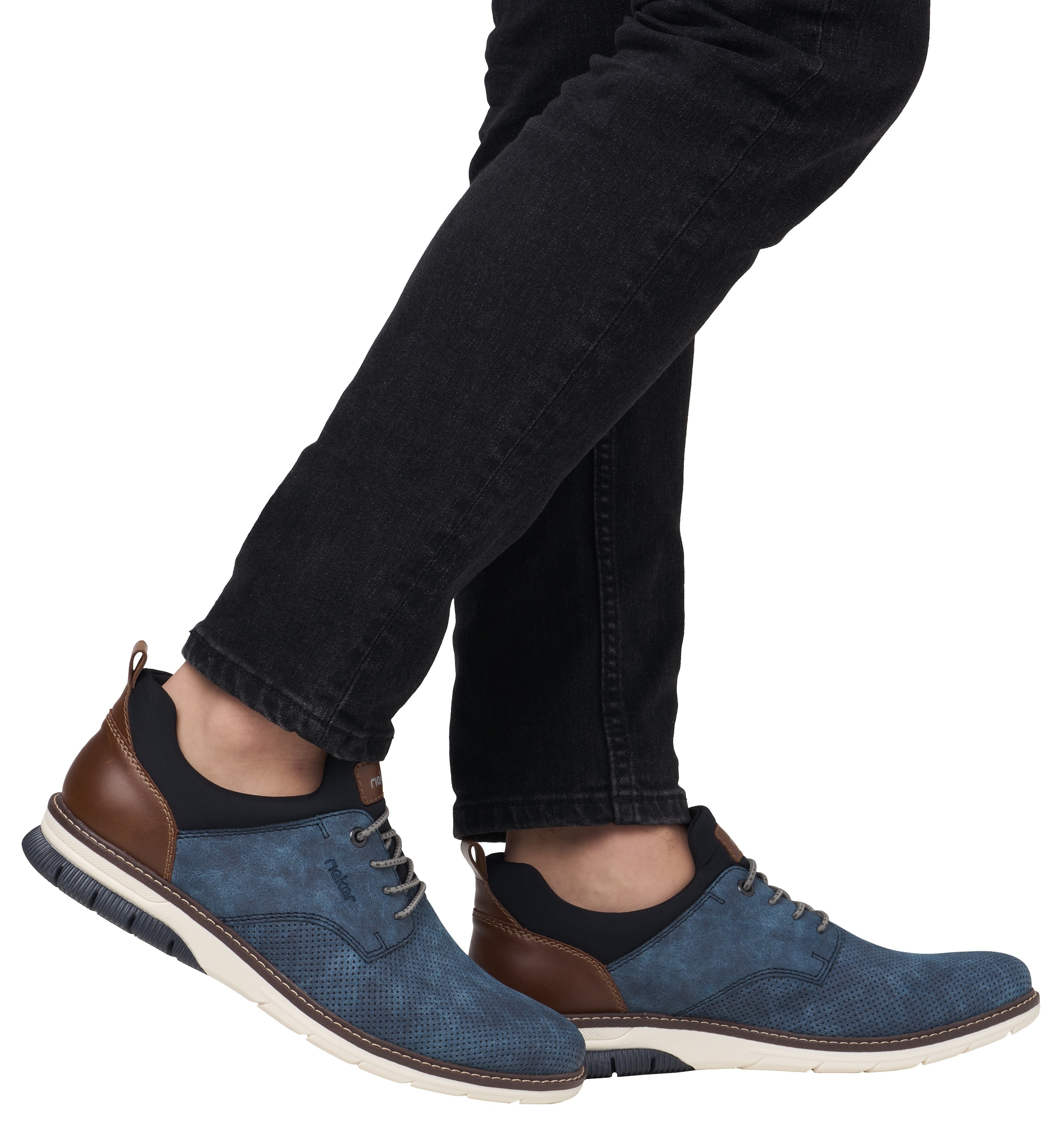 Rieker Slip-On Sneaker, Schlupfschuh, Halbschuh, Freizeitschuh mit Prägung