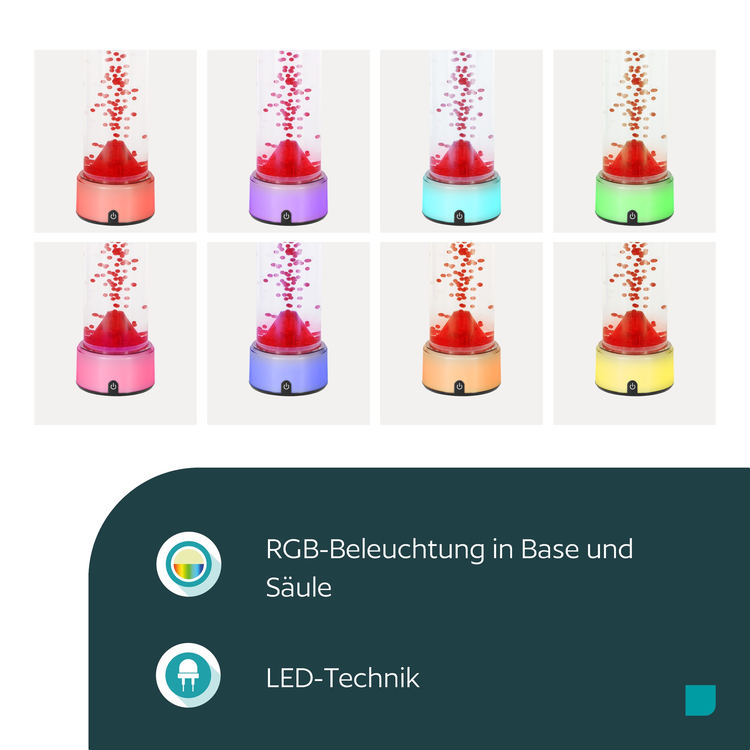 EGLO LED Tischleuchte »VOLCANO« LED-Modul 1 Stk. LED Lavalampe Volcano, Vulkanlampe mit RGB-Farbwechsel