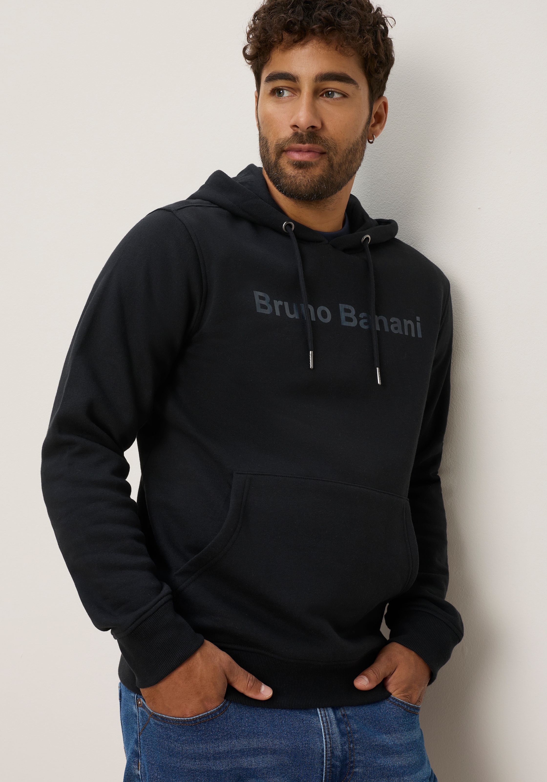 Bruno Banani Kapuzensweatshirt , mit Reißverschluss, in bedruckter Optik
