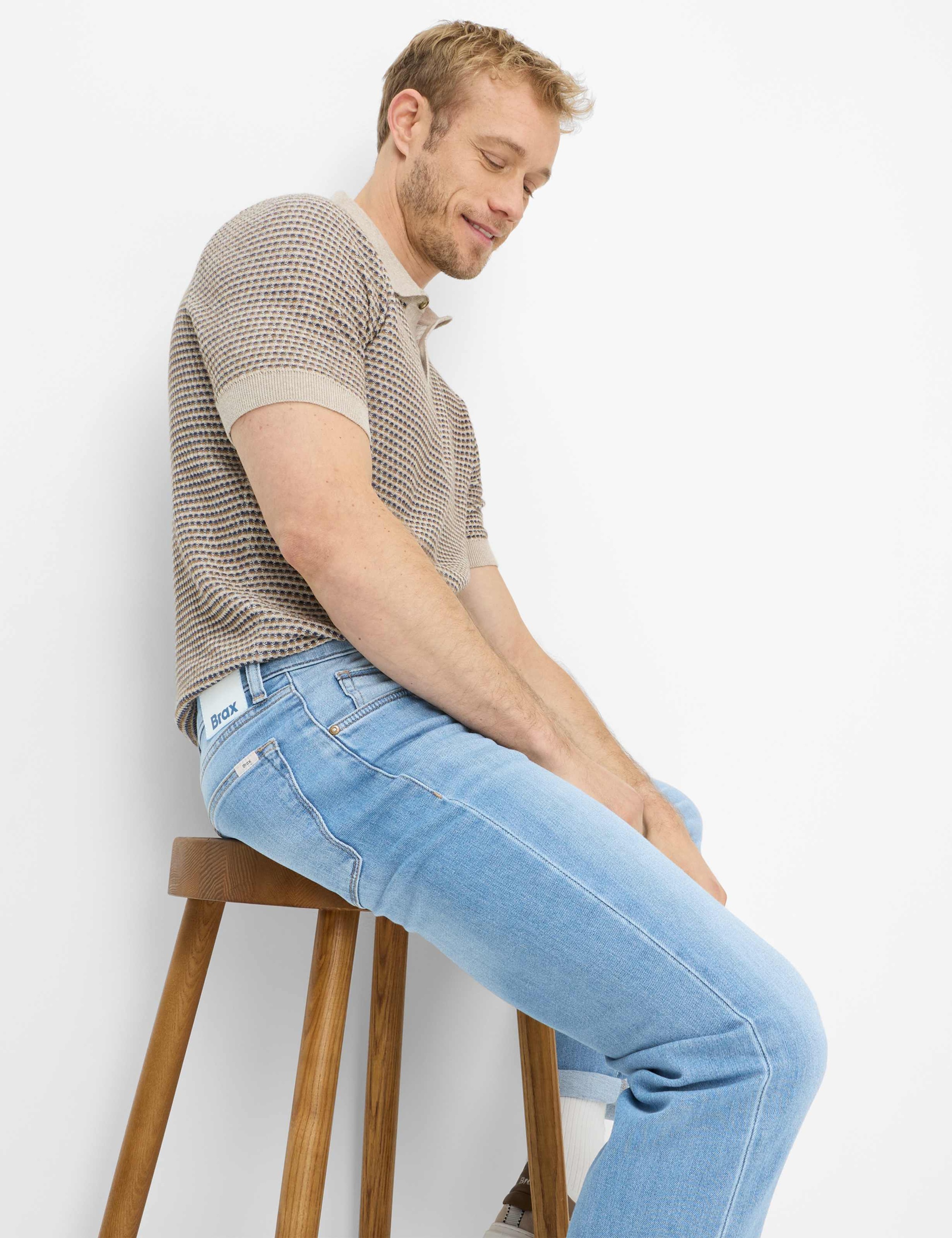 5-Pocket-Jeans BRAX "Style CLINT", Herren, Gr. 38, Länge 32, hellblau, Denim/Jeans, 95% Baumwolle, 4% Elastomultiester, 1% Elasthan, Jeans 5-Pocket-Jeans 5