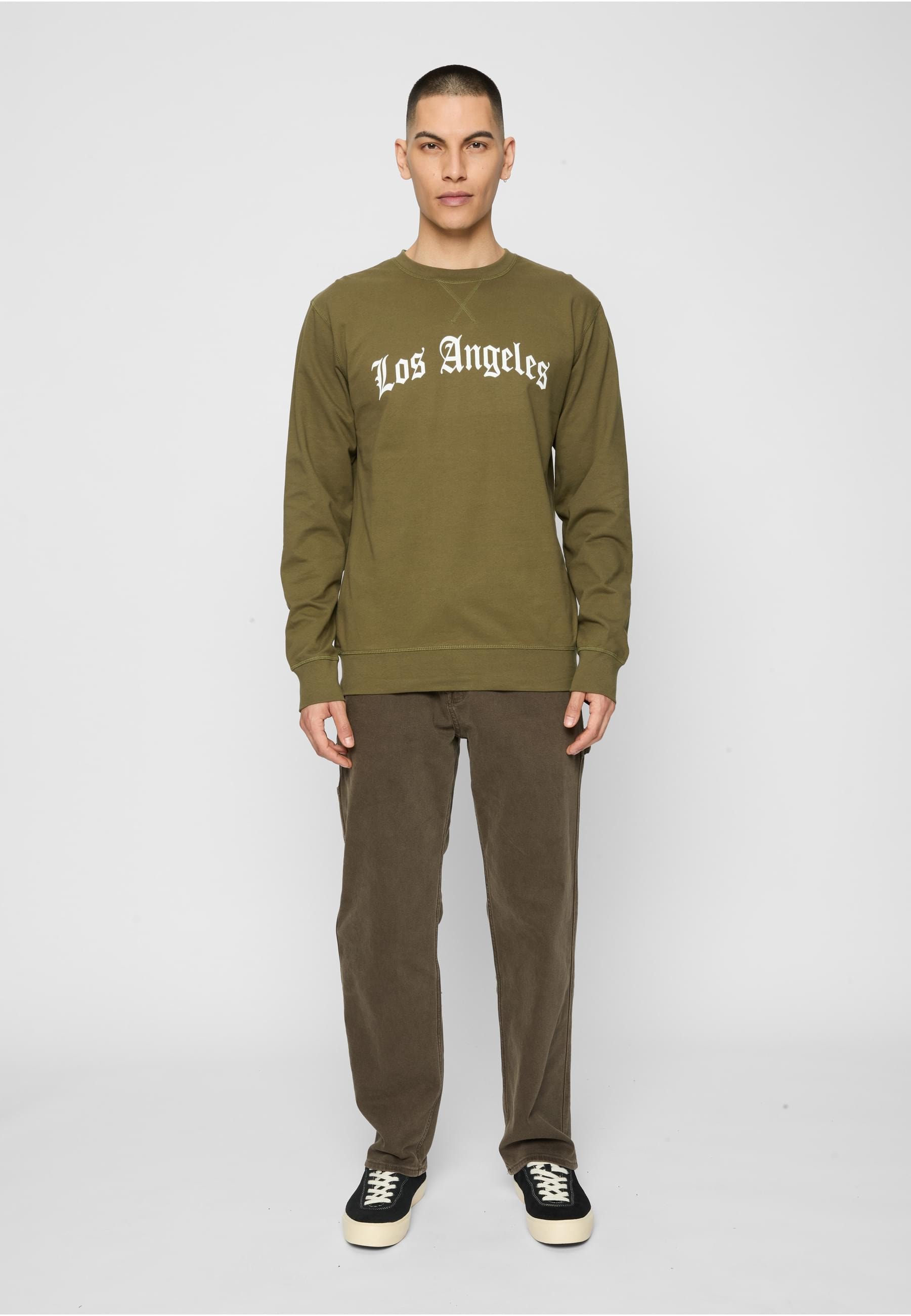 MisterTee Rundhalspullover »MisterTee Herren Los Angeles Wording Crewneck«, (1 tlg.)