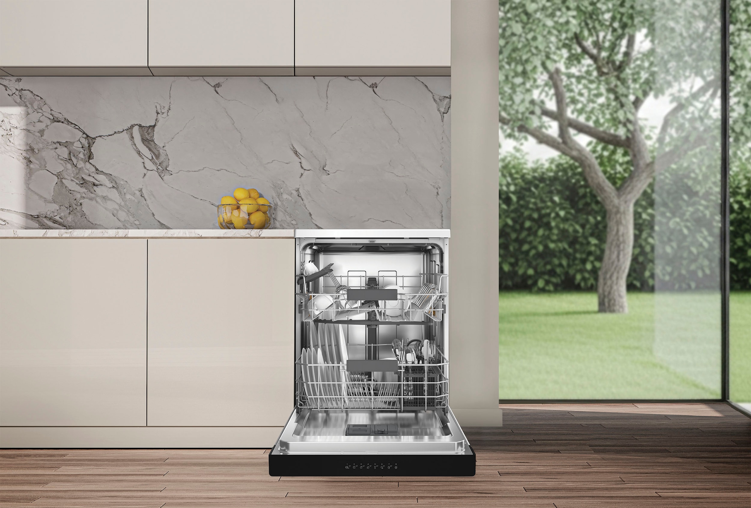 BAUKNECHT Standgeschirrspüler »OBFC Ecostar2 5320« 8,9 l 14 tlg. Maßgedecke Glass Care – schonende Reinigung für empfindliche Gläser
