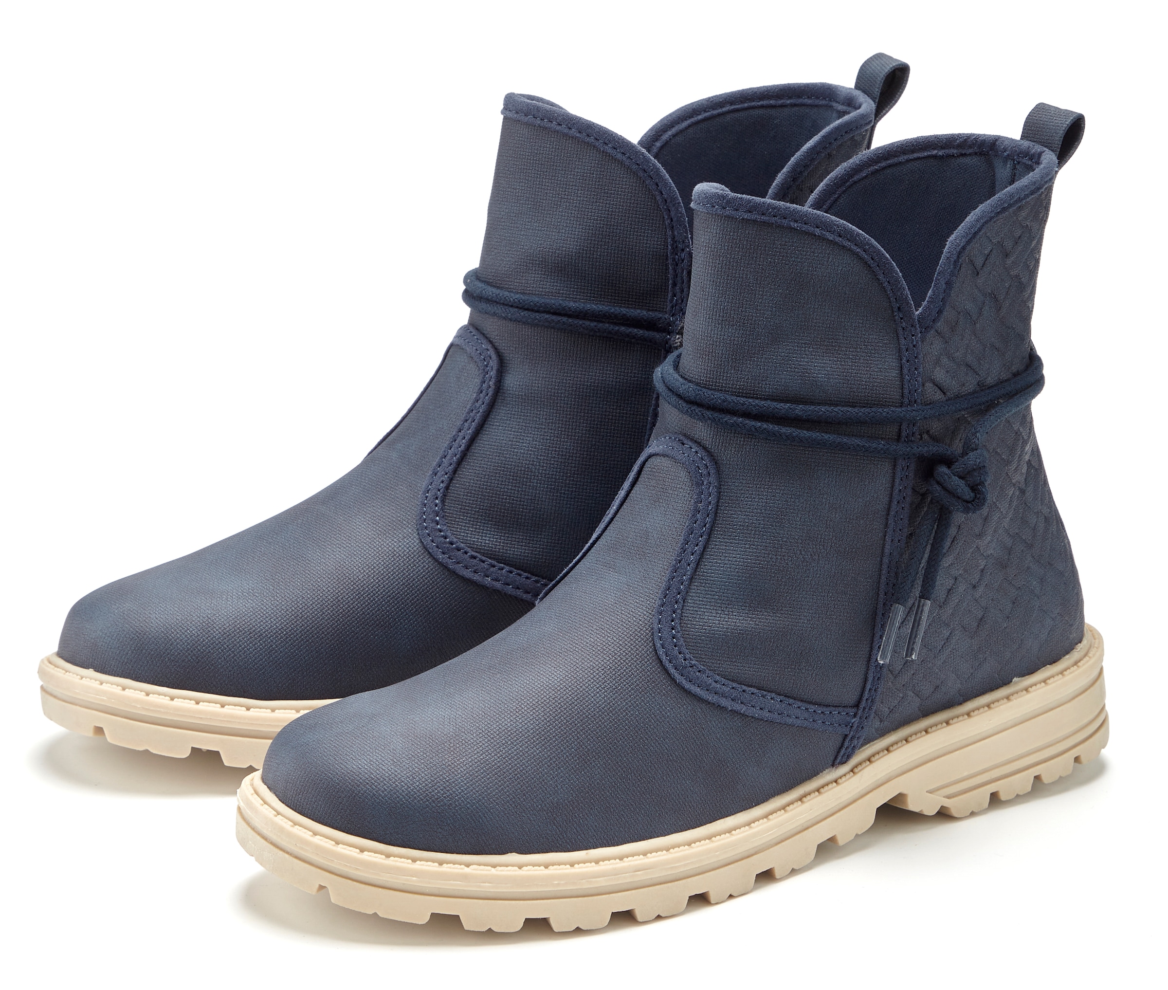 Vivance Stiefelette "Boots, Stiefel" mit raffinierten Bindebändern VEGAN